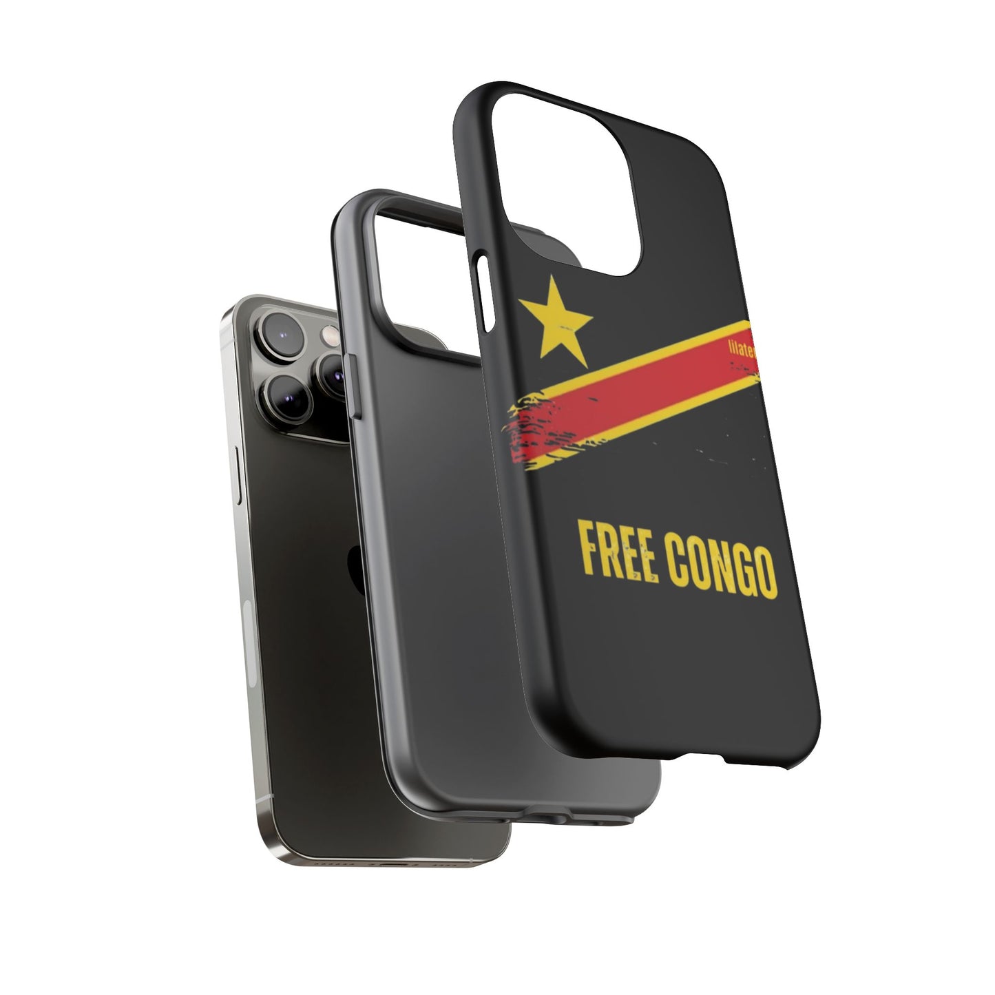 Coque de téléphone – Design "FREE CONGO" (Compatible avec iPhone, Samsung, Google Pixel)