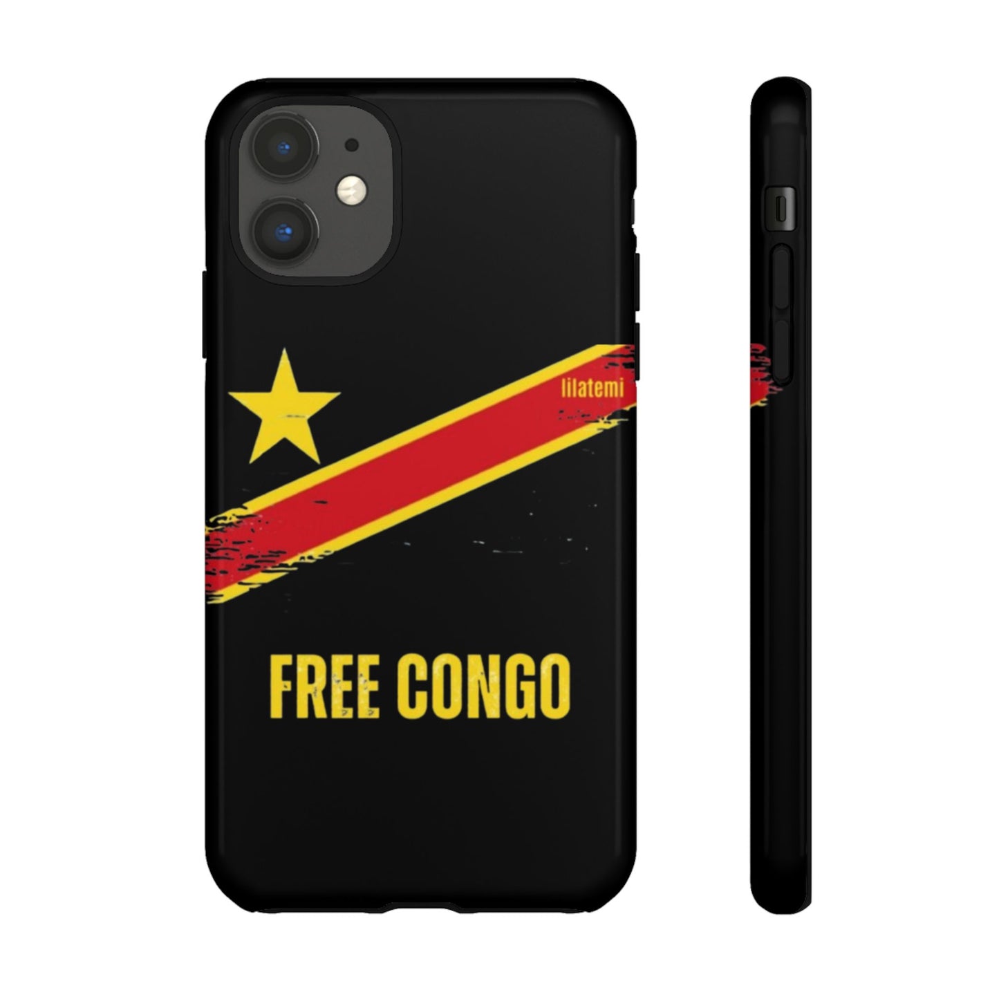 Coque de téléphone – Design "FREE CONGO" (Compatible avec iPhone, Samsung, Google Pixel)