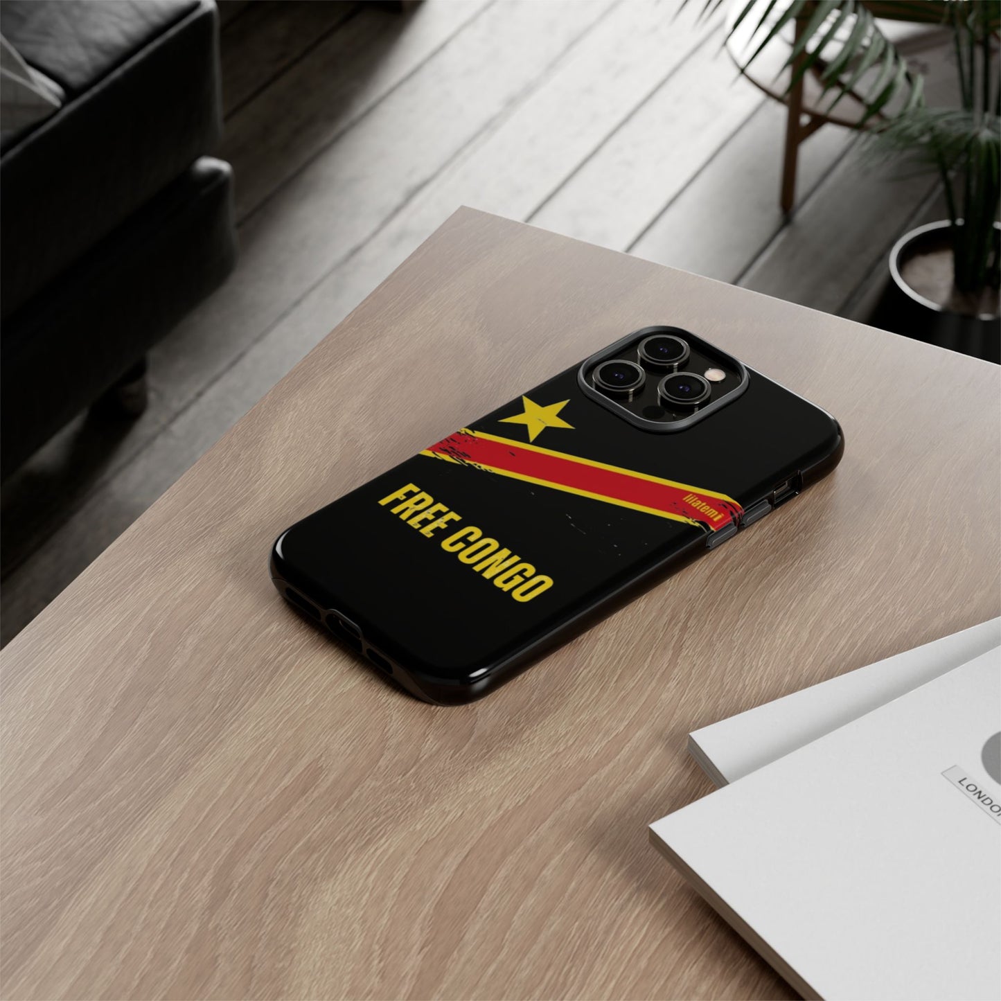 Coque de téléphone – Design "FREE CONGO" (Compatible avec iPhone, Samsung, Google Pixel)