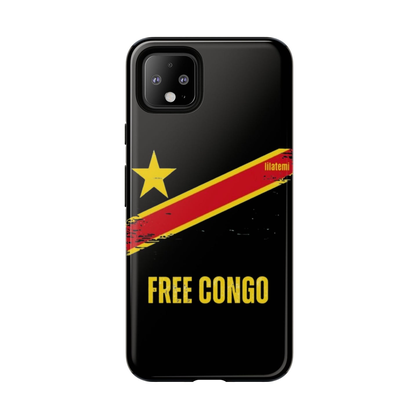 Coque de téléphone – Design "FREE CONGO" (Compatible avec iPhone, Samsung, Google Pixel)