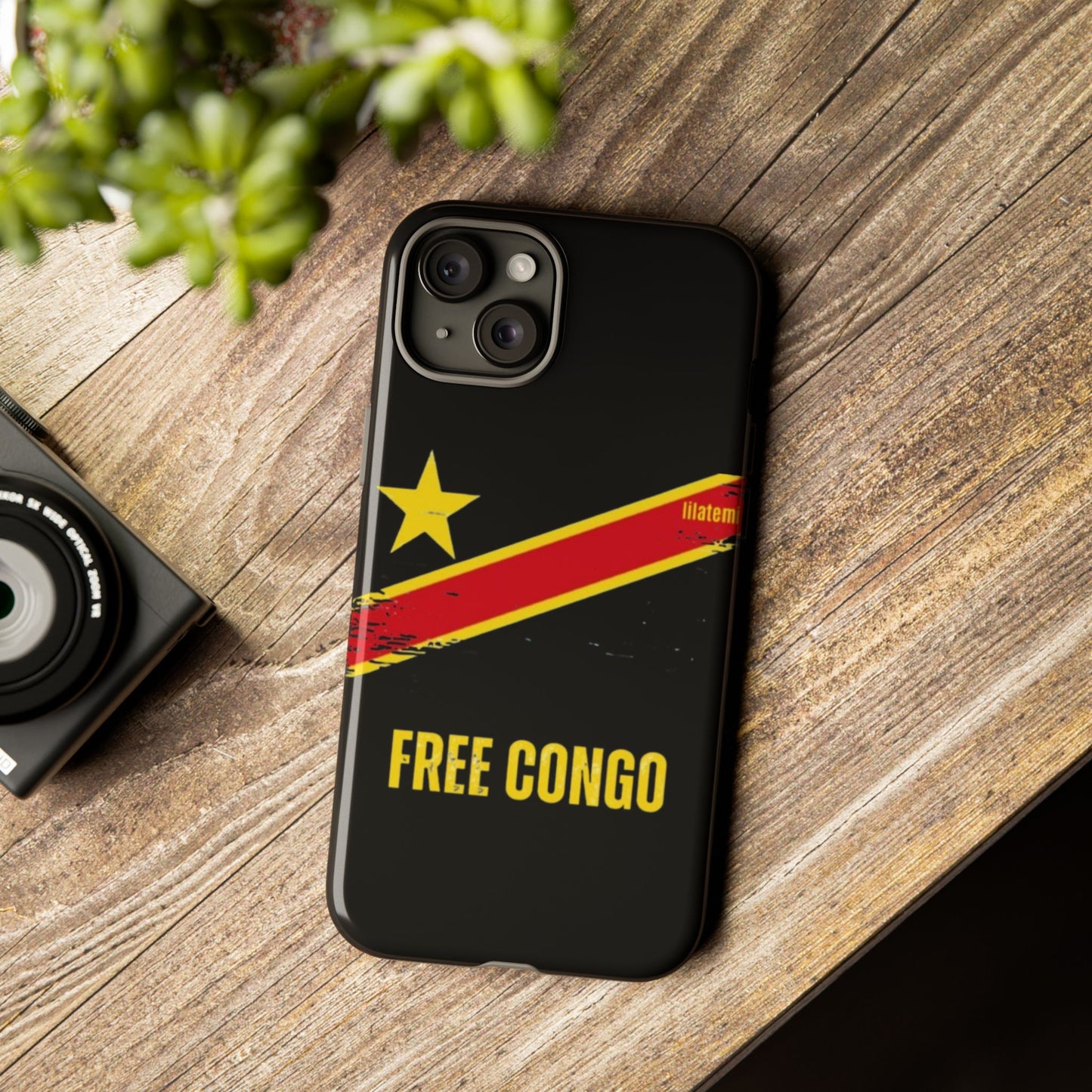 Coque de téléphone – Design "FREE CONGO" (Compatible avec iPhone, Samsung, Google Pixel)