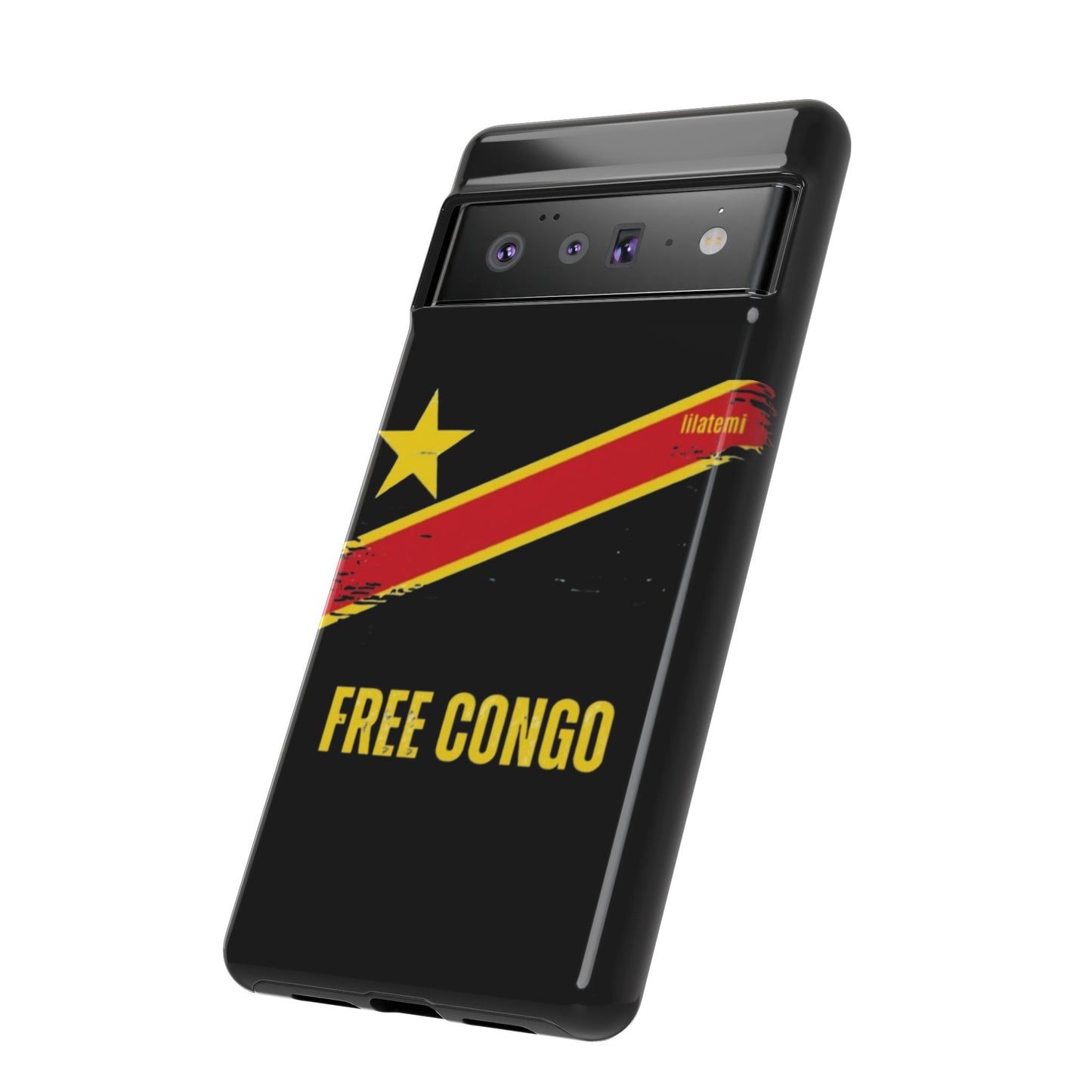 Coque de téléphone – Design "FREE CONGO" (Compatible avec iPhone, Samsung, Google Pixel)