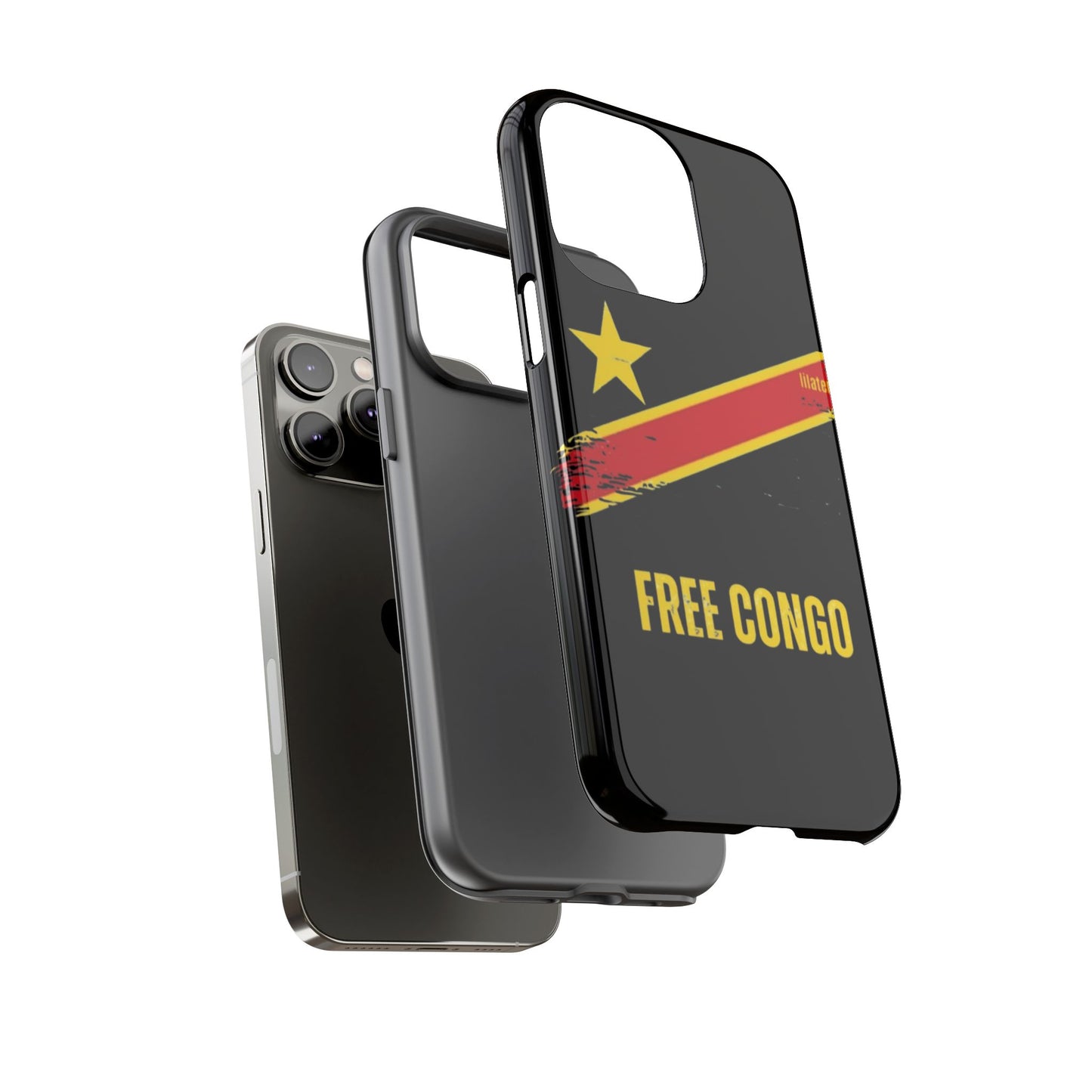 Coque de téléphone – Design "FREE CONGO" (Compatible avec iPhone, Samsung, Google Pixel)