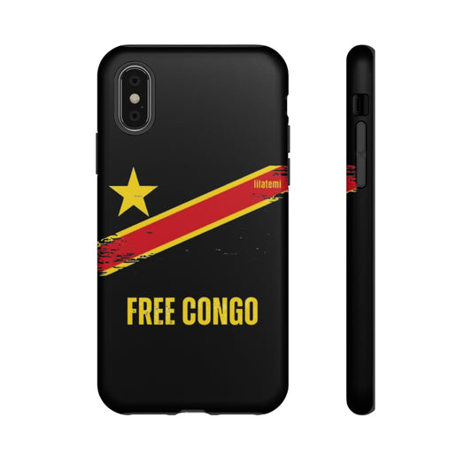 Coque de téléphone – Design "FREE CONGO" (Compatible avec iPhone, Samsung, Google Pixel)