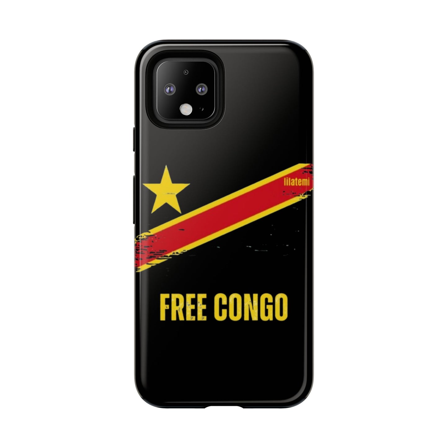 Coque de téléphone – Design "FREE CONGO" (Compatible avec iPhone, Samsung, Google Pixel)