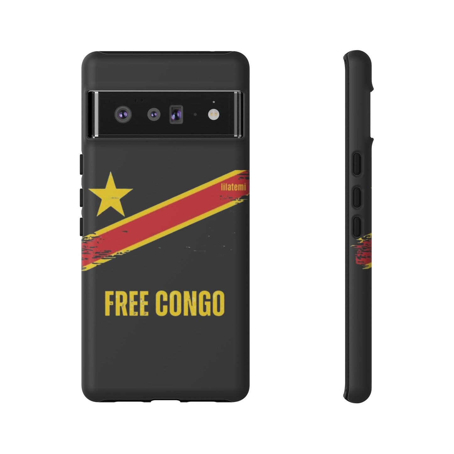 Coque de téléphone – Design "FREE CONGO" (Compatible avec iPhone, Samsung, Google Pixel)