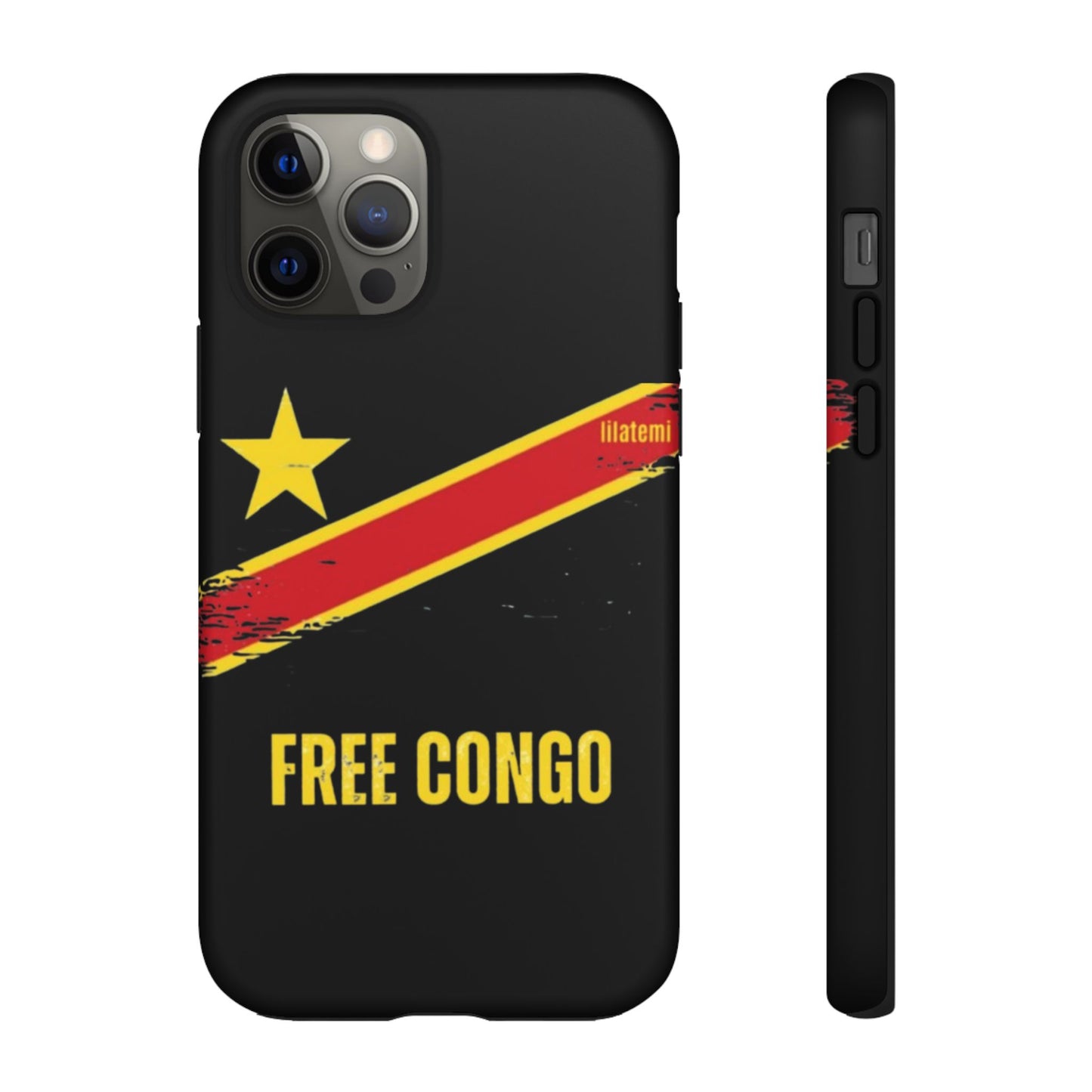 Coque de téléphone – Design "FREE CONGO" (Compatible avec iPhone, Samsung, Google Pixel)