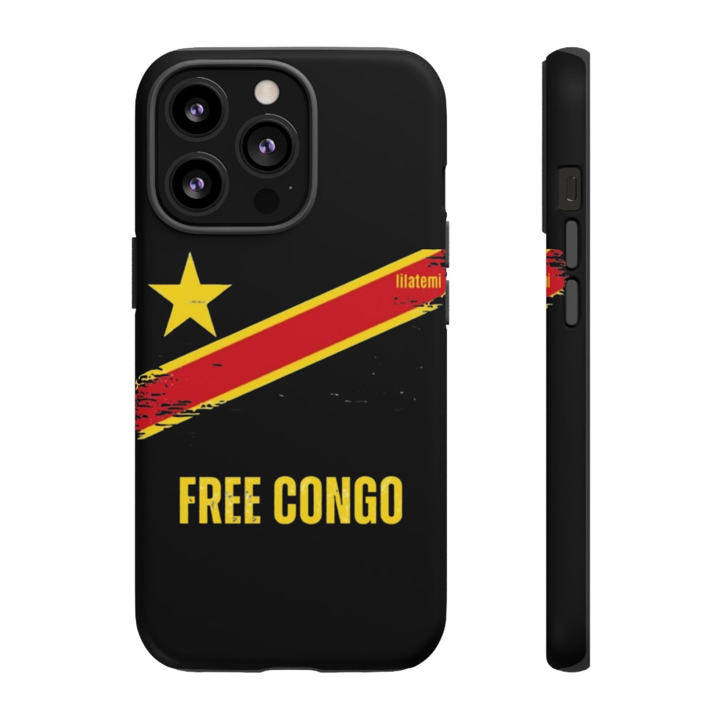 Coque de téléphone – Design "FREE CONGO" (Compatible avec iPhone, Samsung, Google Pixel)