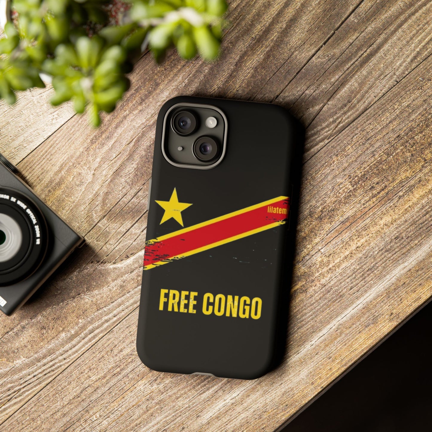 Coque de téléphone – Design "FREE CONGO" (Compatible avec iPhone, Samsung, Google Pixel)