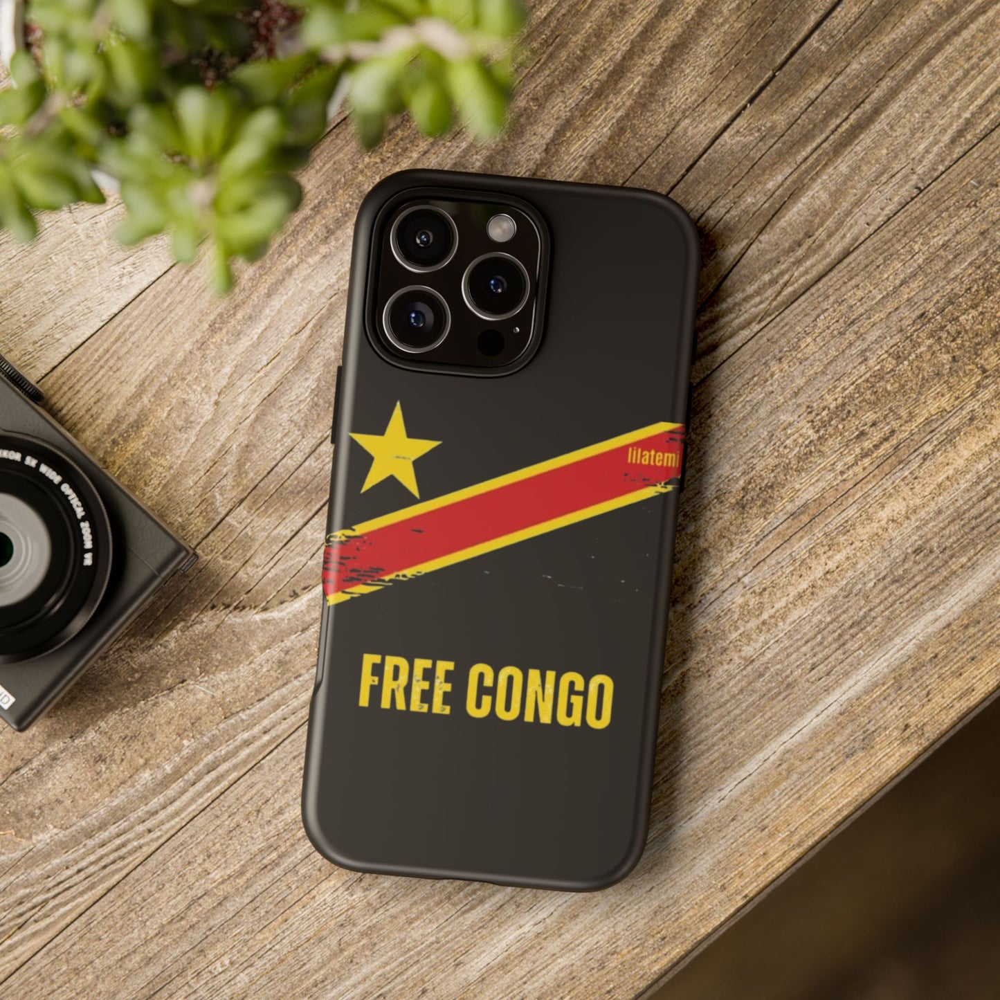 Coque de téléphone – Design "FREE CONGO" (Compatible avec iPhone, Samsung, Google Pixel)