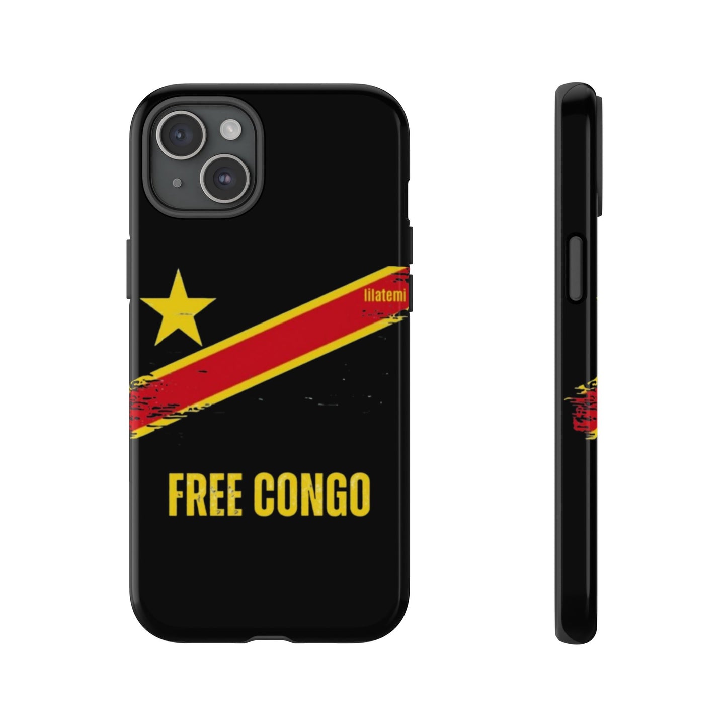 Coque de téléphone – Design "FREE CONGO" (Compatible avec iPhone, Samsung, Google Pixel)
