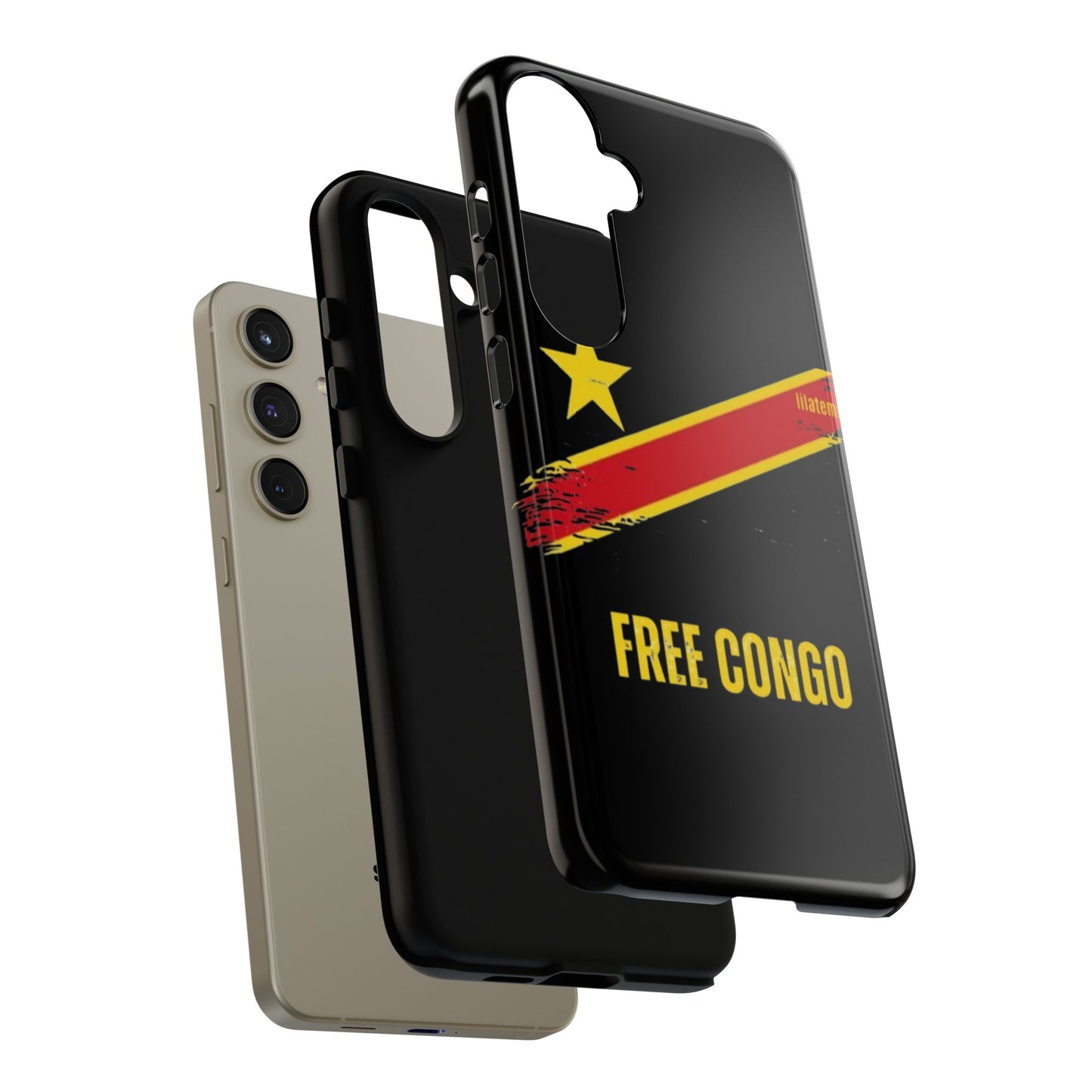 Coque de téléphone – Design "FREE CONGO" (Compatible avec iPhone, Samsung, Google Pixel)