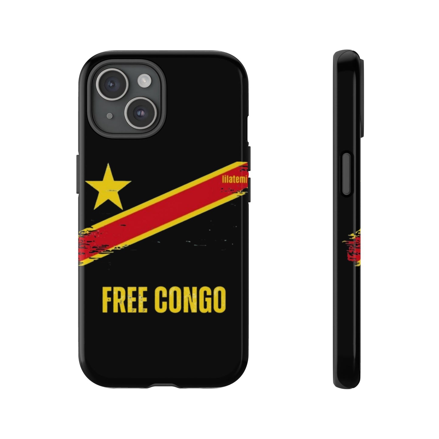 Coque de téléphone – Design "FREE CONGO" (Compatible avec iPhone, Samsung, Google Pixel)