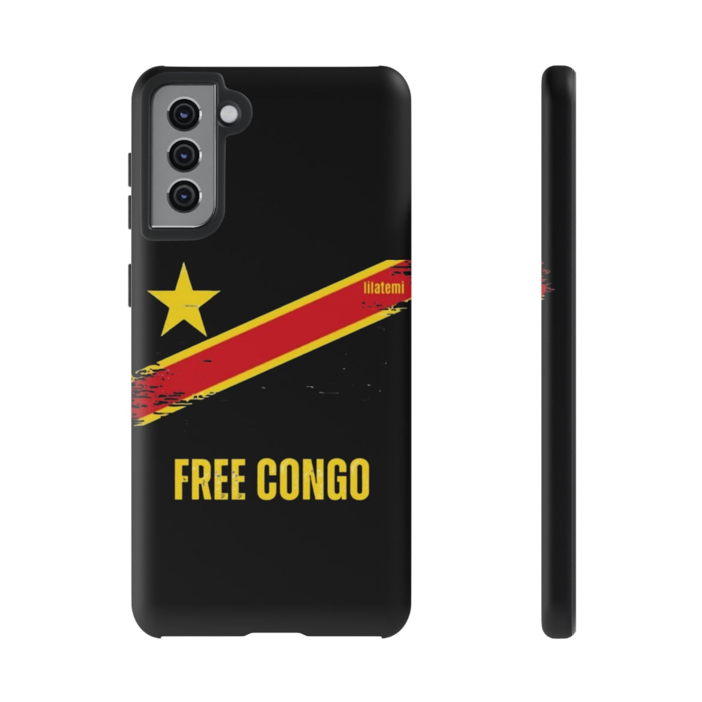 Coque de téléphone – Design "FREE CONGO" (Compatible avec iPhone, Samsung, Google Pixel)