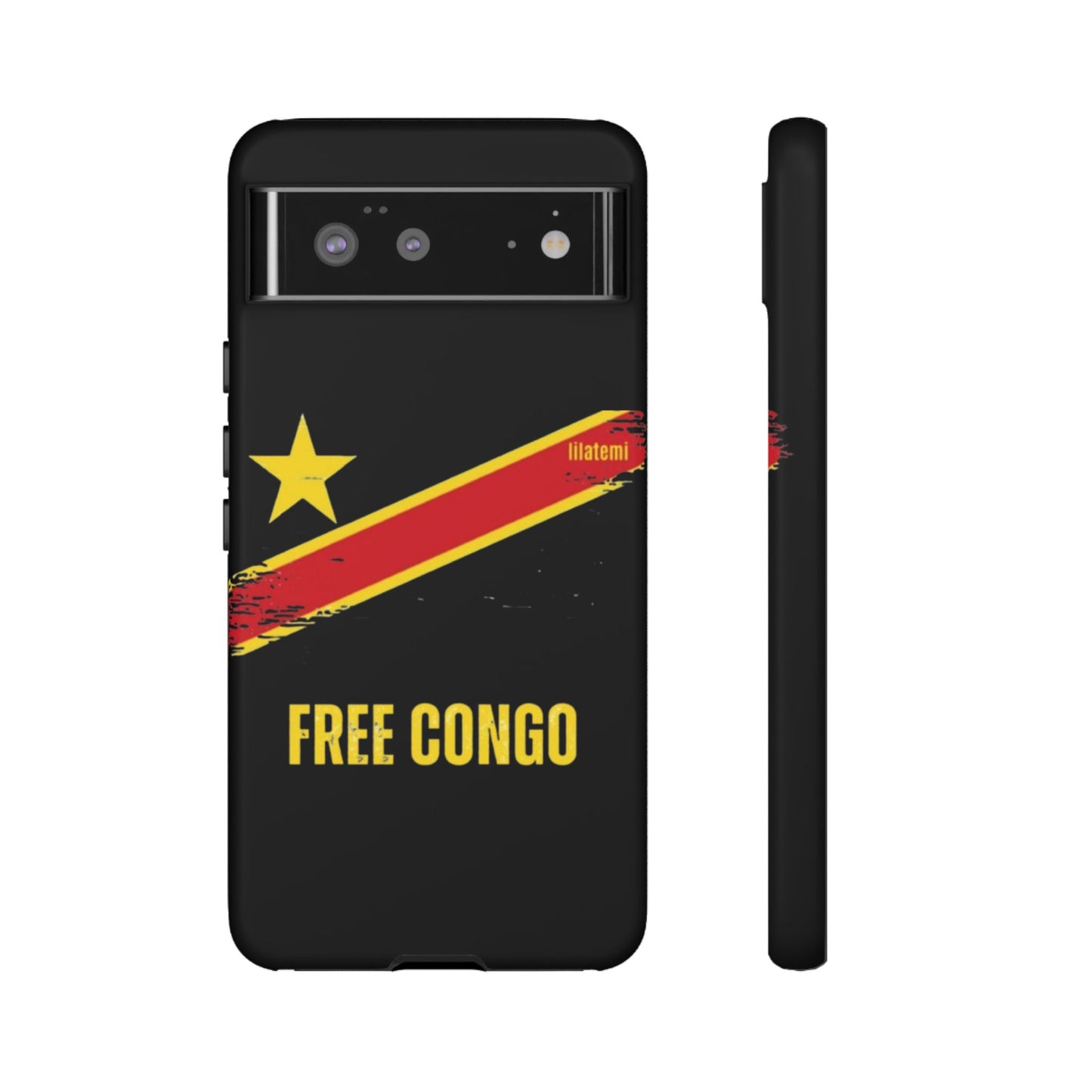 Coque de téléphone – Design "FREE CONGO" (Compatible avec iPhone, Samsung, Google Pixel)