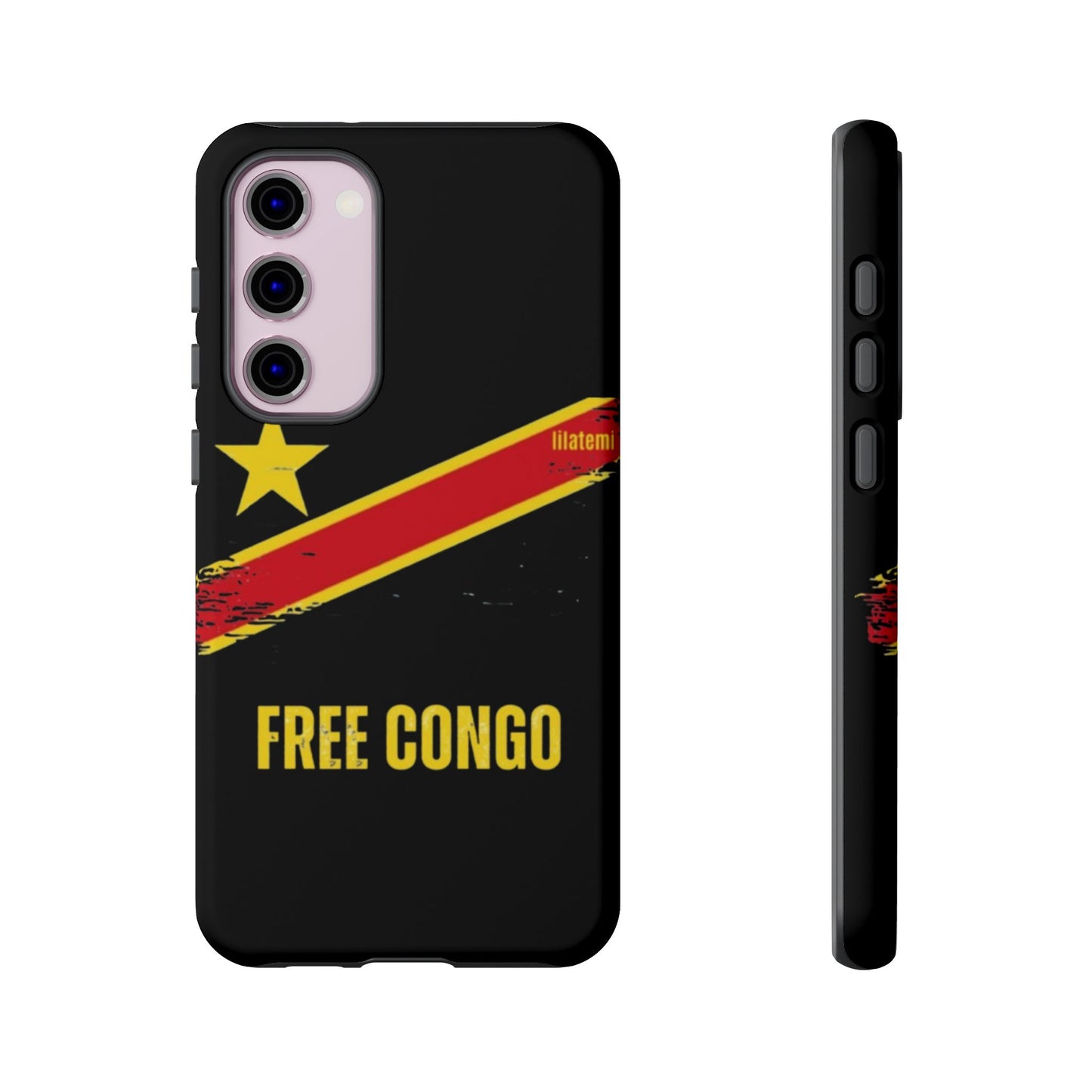 Coque de téléphone – Design "FREE CONGO" (Compatible avec iPhone, Samsung, Google Pixel)
