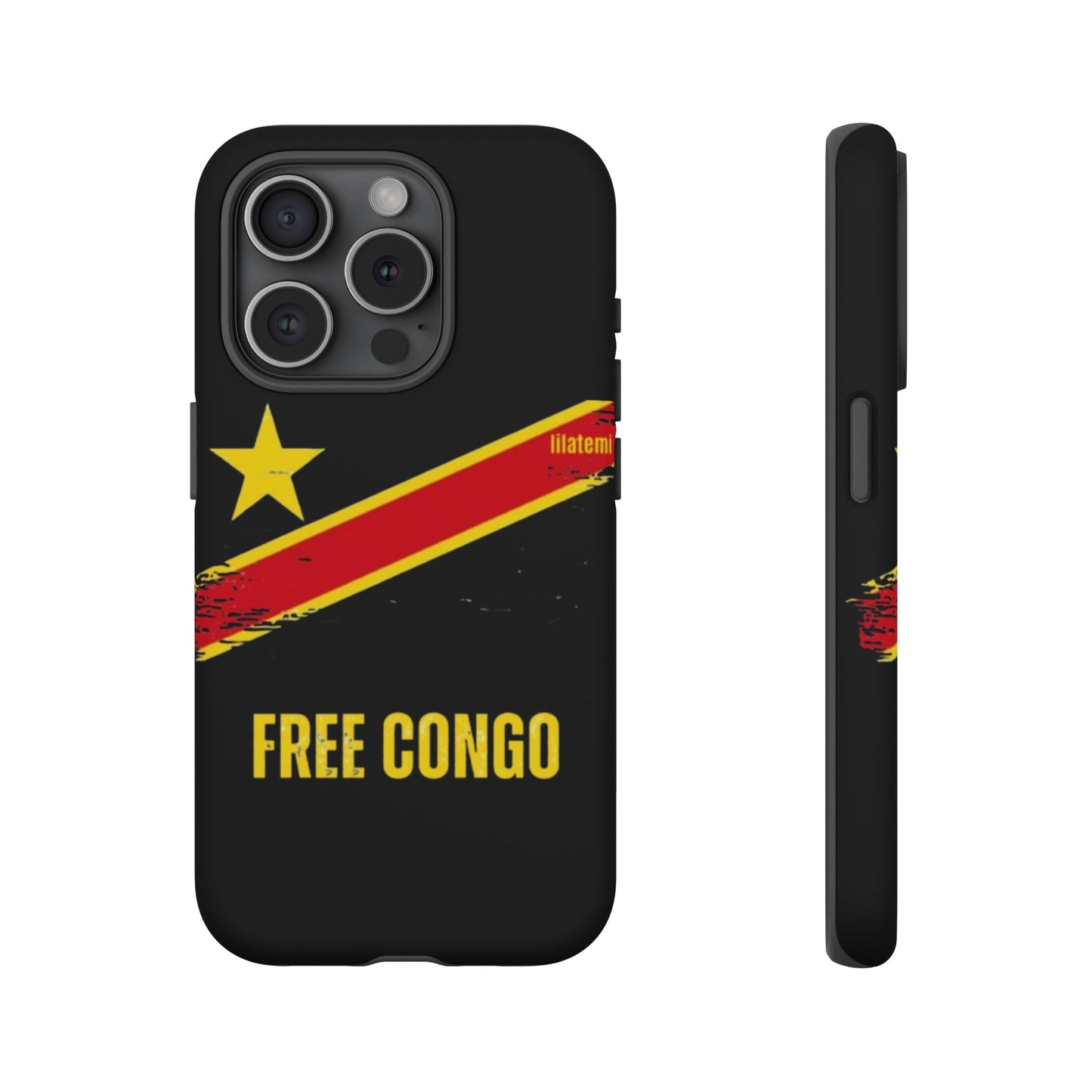 Coque de téléphone – Design "FREE CONGO" (Compatible avec iPhone, Samsung, Google Pixel)