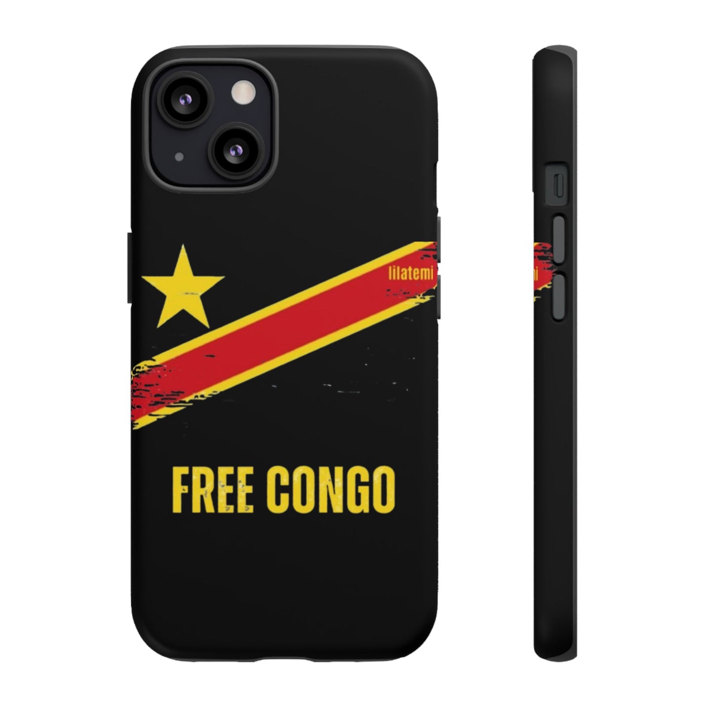 Coque de téléphone – Design "FREE CONGO" (Compatible avec iPhone, Samsung, Google Pixel)