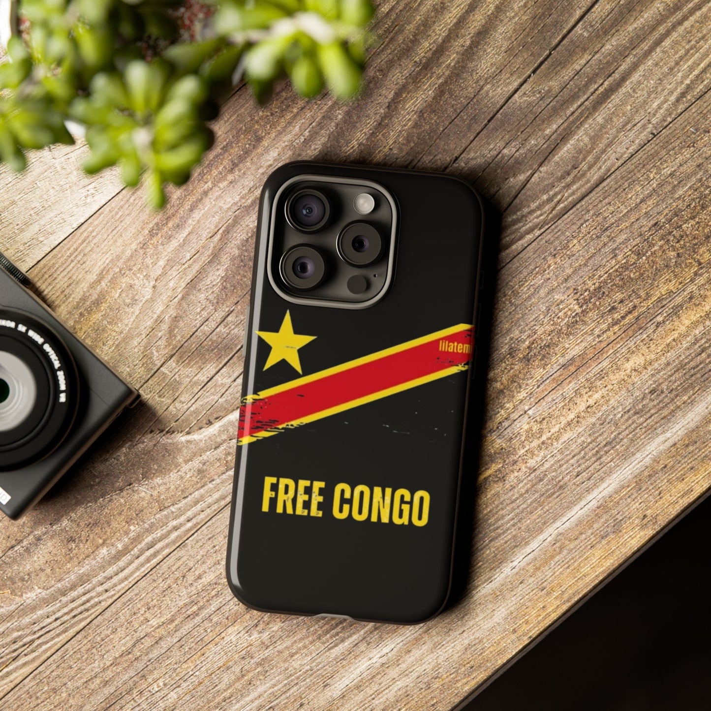 Coque de téléphone – Design "FREE CONGO" (Compatible avec iPhone, Samsung, Google Pixel)
