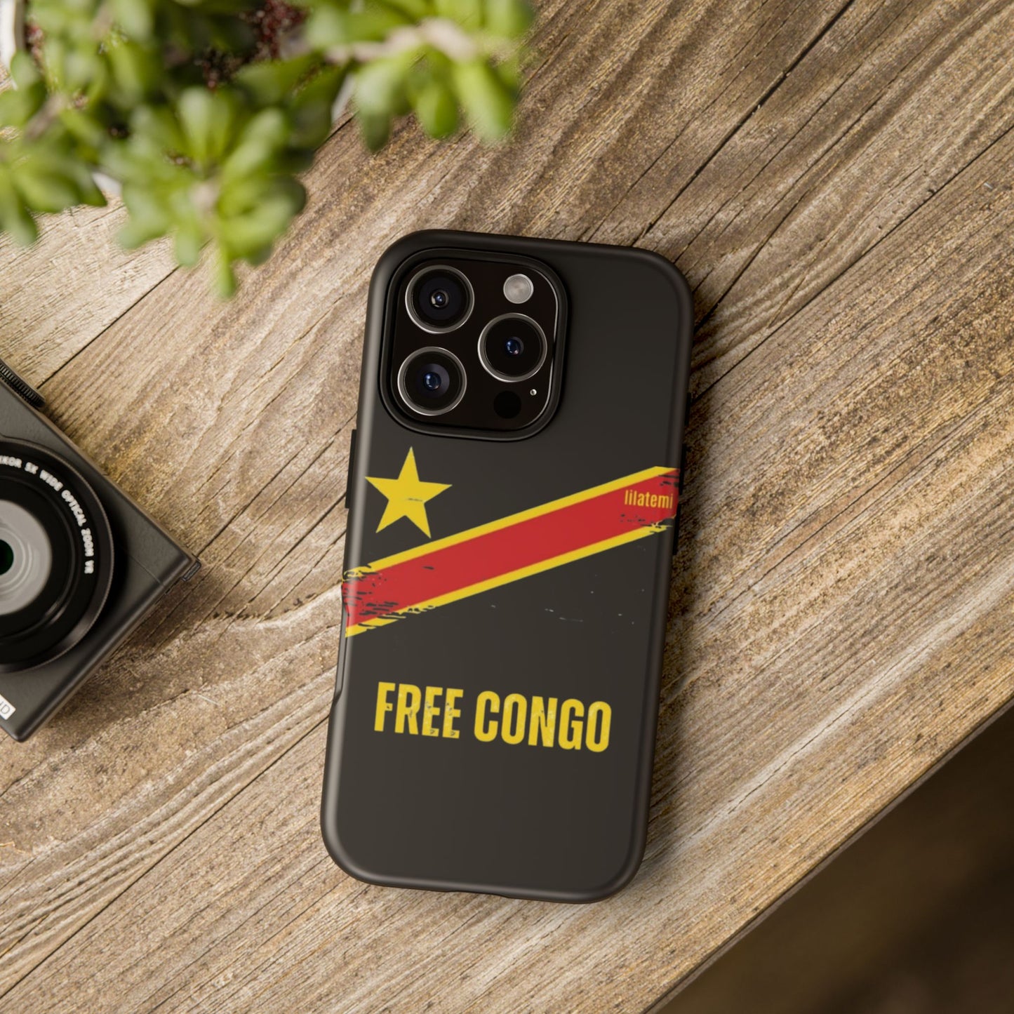 Coque de téléphone – Design "FREE CONGO" (Compatible avec iPhone, Samsung, Google Pixel)