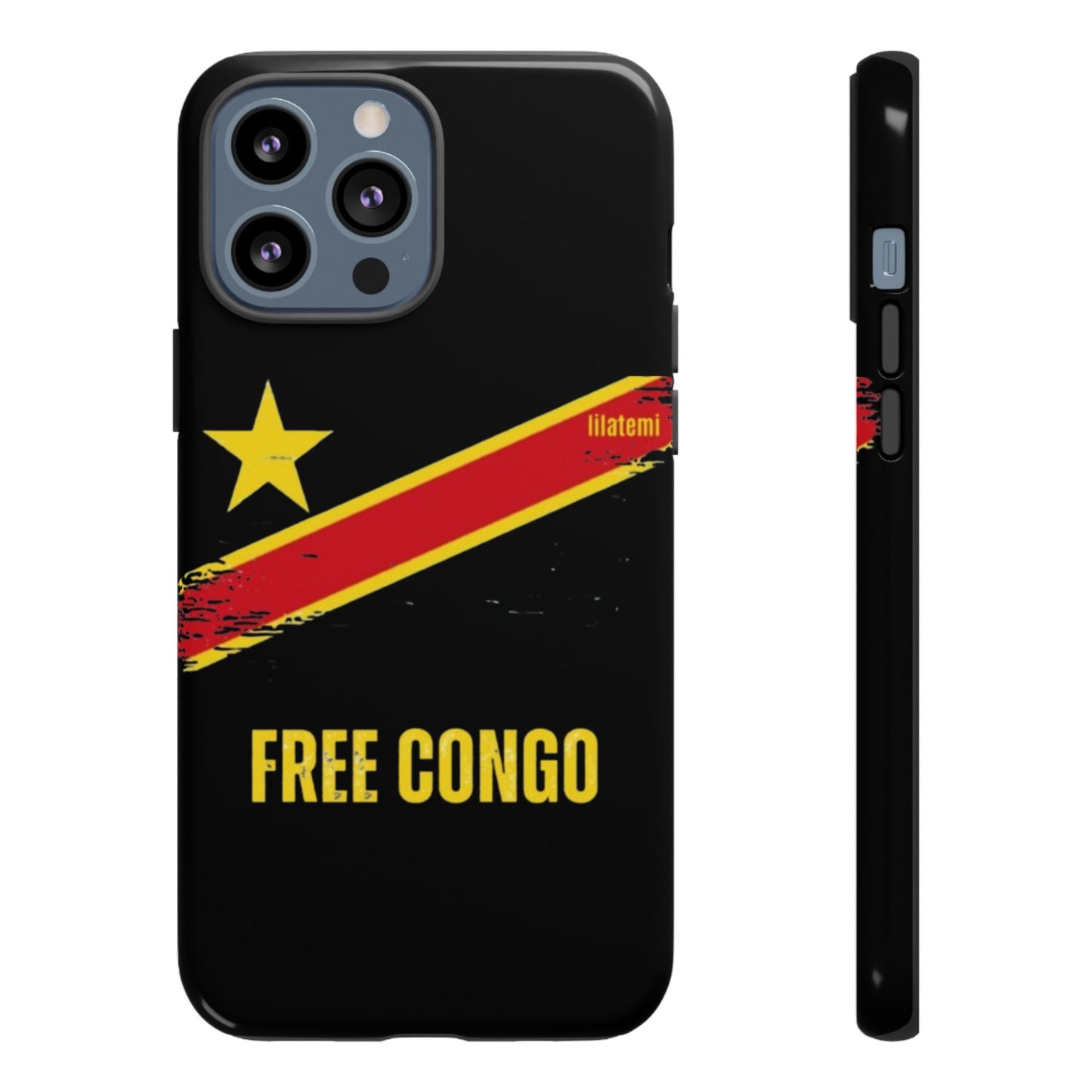 Coque de téléphone – Design "FREE CONGO" (Compatible avec iPhone, Samsung, Google Pixel)