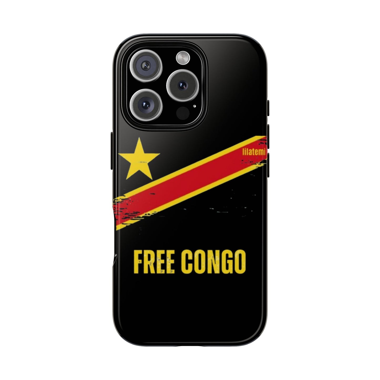 Coque de téléphone – Design "FREE CONGO" (Compatible avec iPhone, Samsung, Google Pixel)