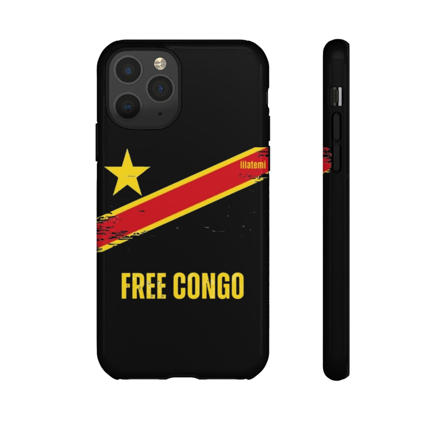 Coque de téléphone – Design "FREE CONGO" (Compatible avec iPhone, Samsung, Google Pixel)