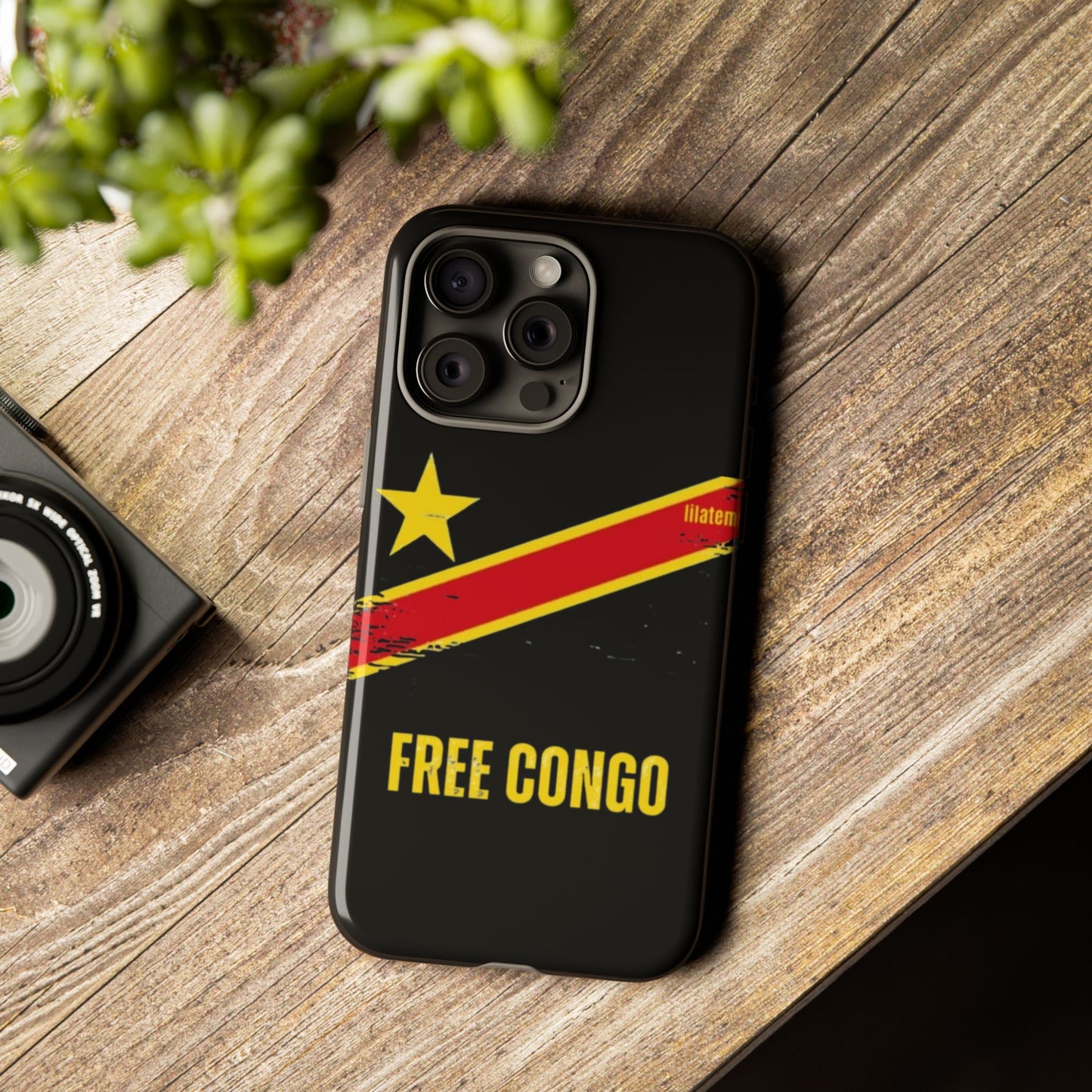 Coque de téléphone – Design "FREE CONGO" (Compatible avec iPhone, Samsung, Google Pixel)
