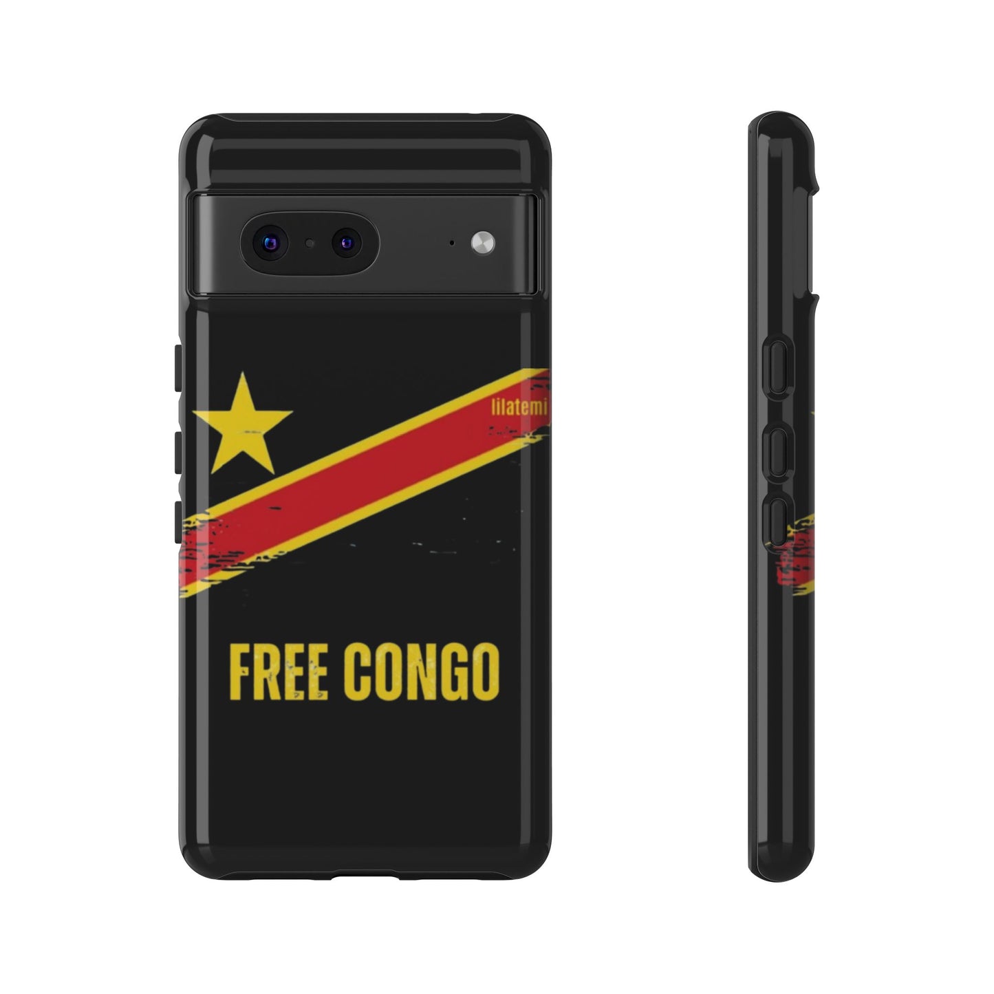 Coque de téléphone – Design "FREE CONGO" (Compatible avec iPhone, Samsung, Google Pixel)