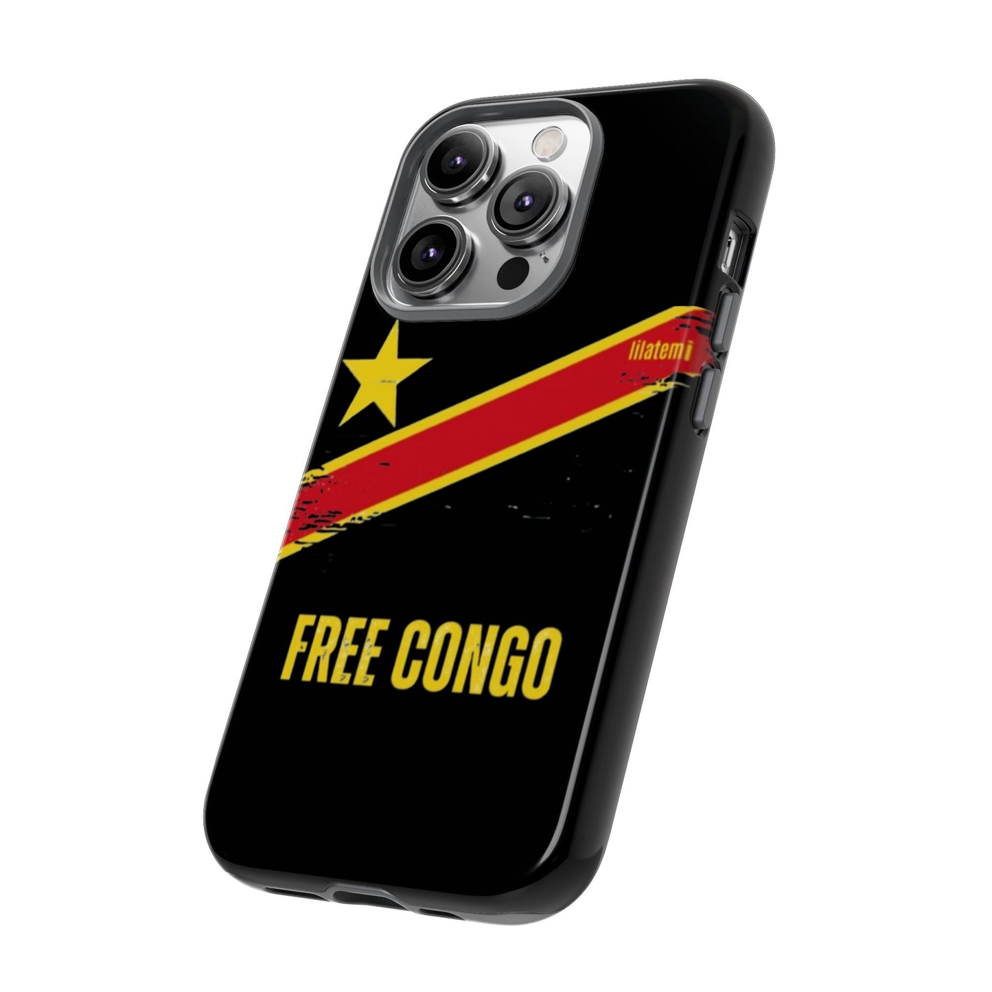 Coque de téléphone – Design "FREE CONGO" (Compatible avec iPhone, Samsung, Google Pixel)