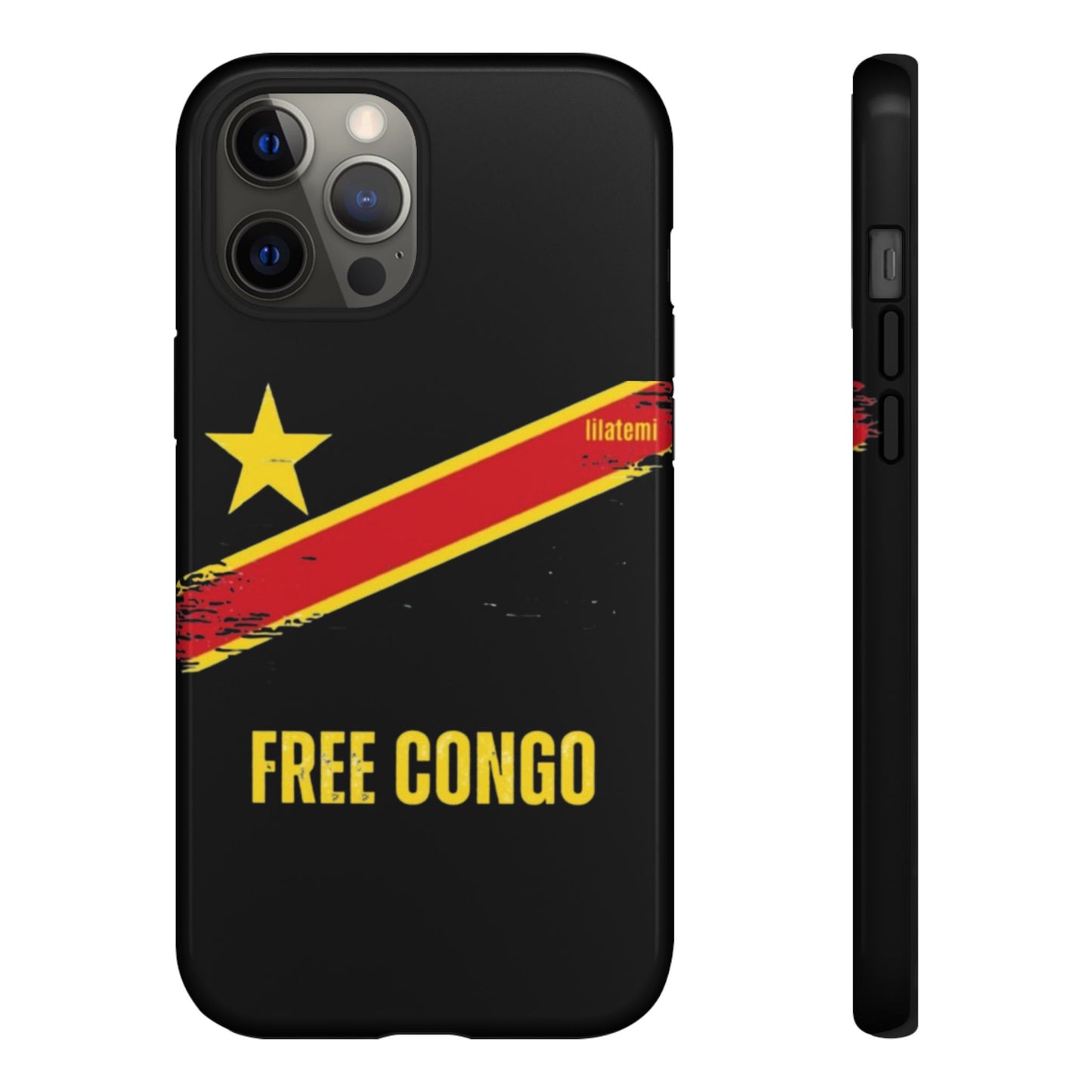 Coque de téléphone – Design "FREE CONGO" (Compatible avec iPhone, Samsung, Google Pixel)