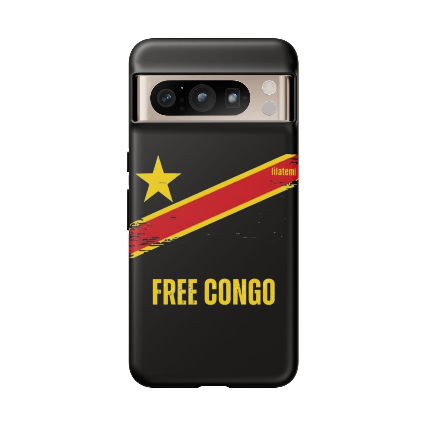 Coque de téléphone – Design "FREE CONGO" (Compatible avec iPhone, Samsung, Google Pixel)