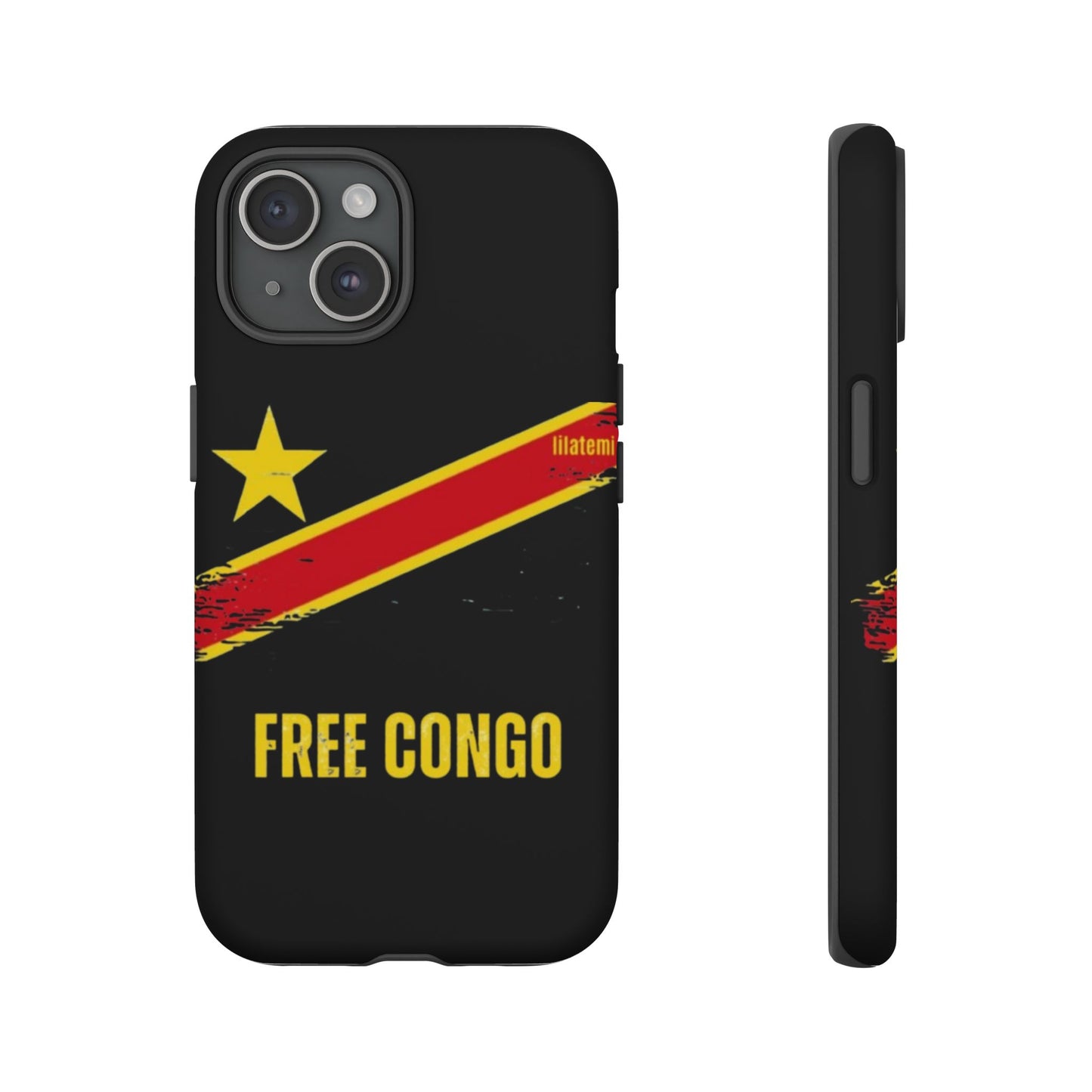 Coque de téléphone – Design "FREE CONGO" (Compatible avec iPhone, Samsung, Google Pixel)
