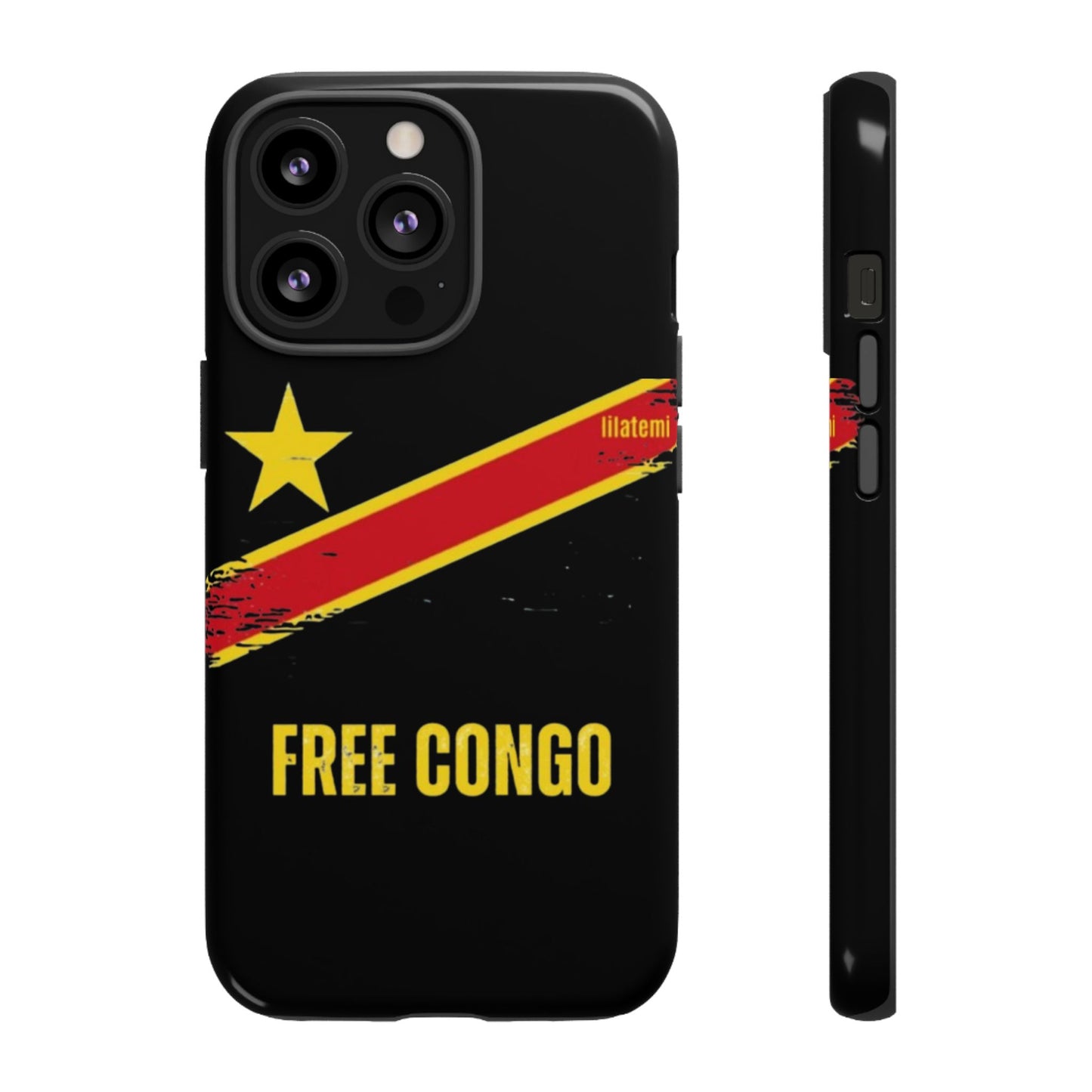 Coque de téléphone – Design "FREE CONGO" (Compatible avec iPhone, Samsung, Google Pixel)