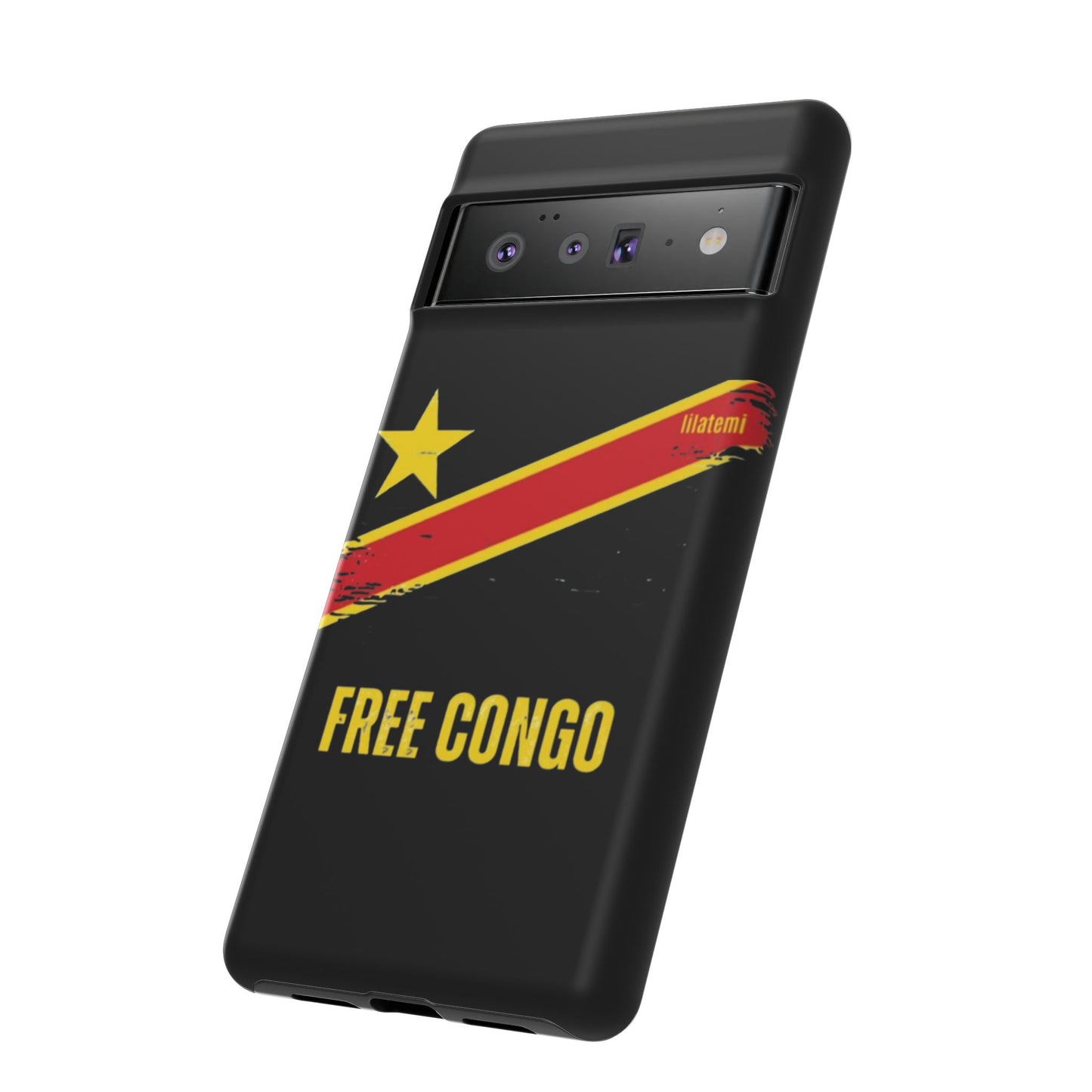 Coque de téléphone – Design "FREE CONGO" (Compatible avec iPhone, Samsung, Google Pixel)