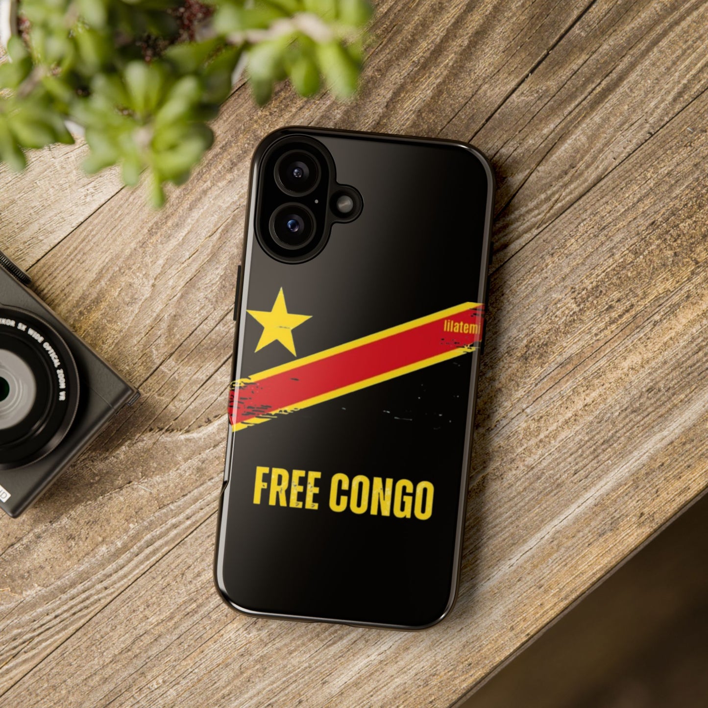 Coque de téléphone – Design "FREE CONGO" (Compatible avec iPhone, Samsung, Google Pixel)