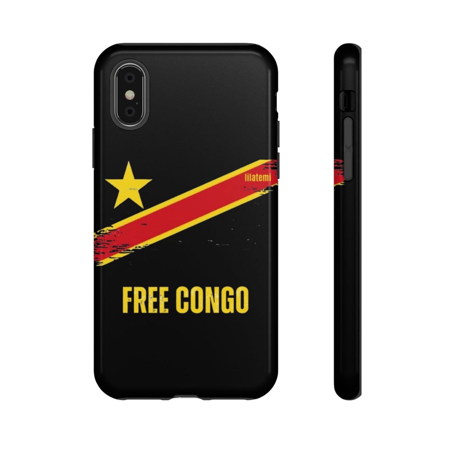 Coque de téléphone – Design "FREE CONGO" (Compatible avec iPhone, Samsung, Google Pixel)