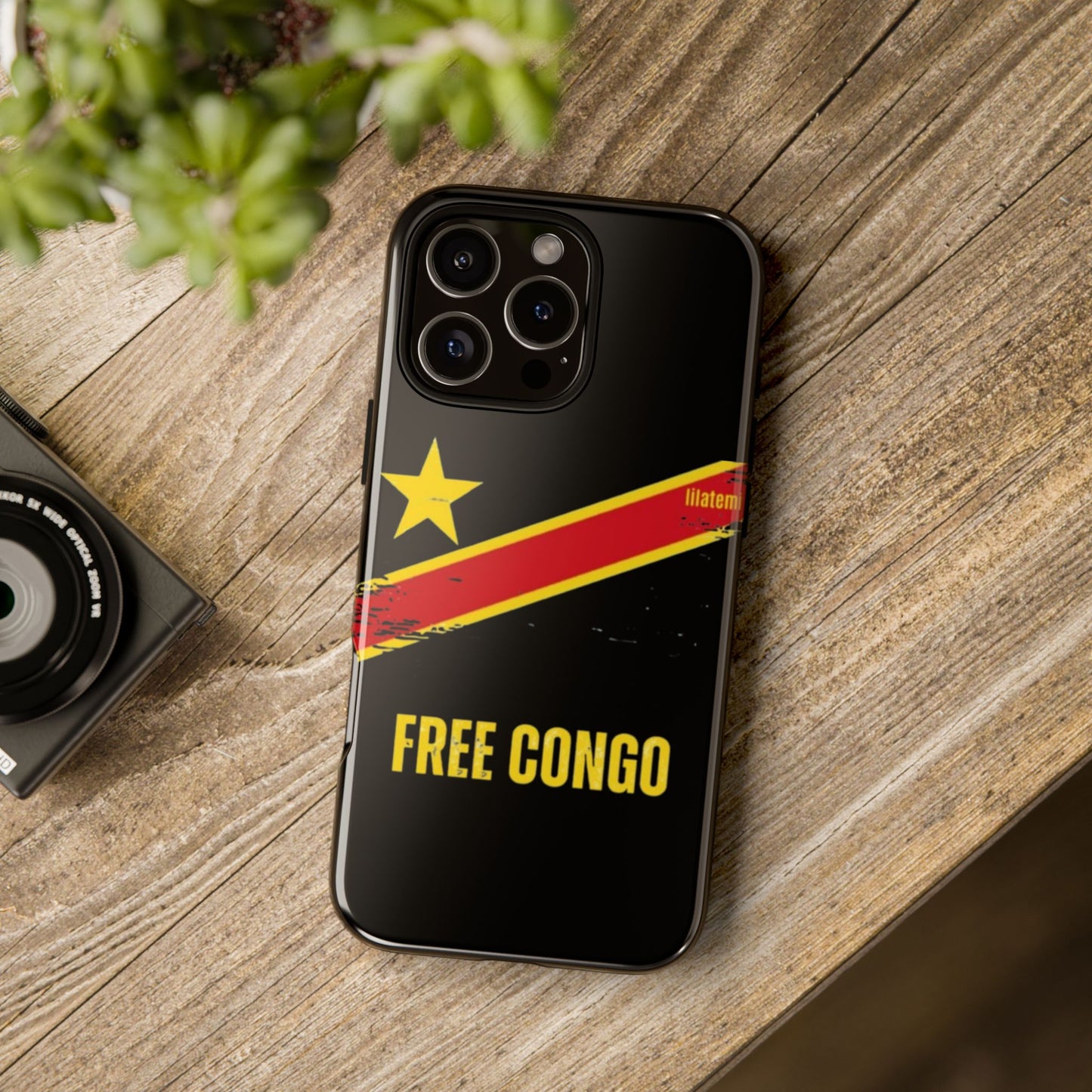 Coque de téléphone – Design "FREE CONGO" (Compatible avec iPhone, Samsung, Google Pixel)