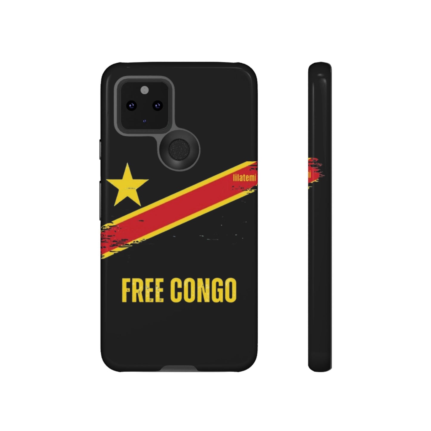 Coque de téléphone – Design "FREE CONGO" (Compatible avec iPhone, Samsung, Google Pixel)