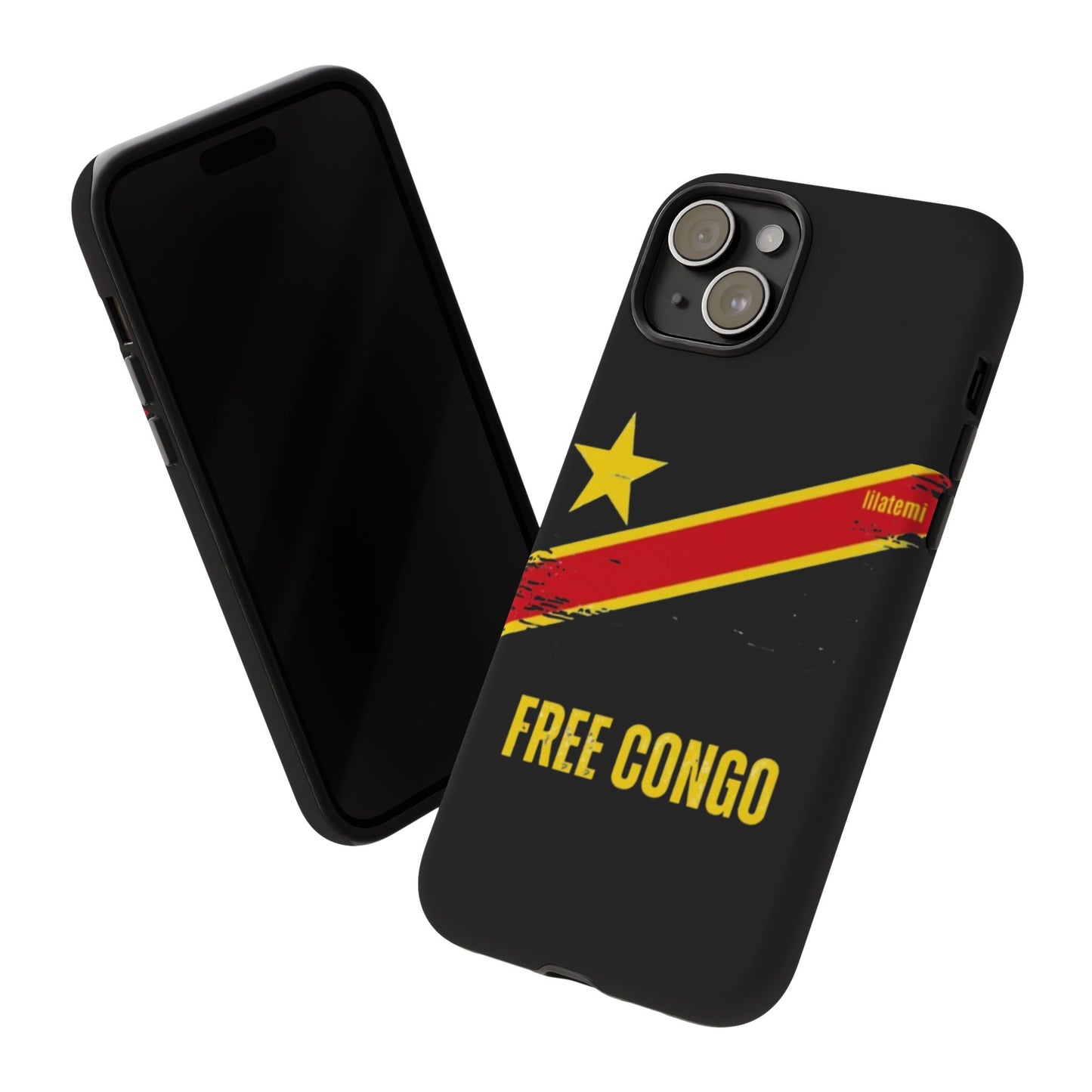 Coque de téléphone – Design "FREE CONGO" (Compatible avec iPhone, Samsung, Google Pixel)