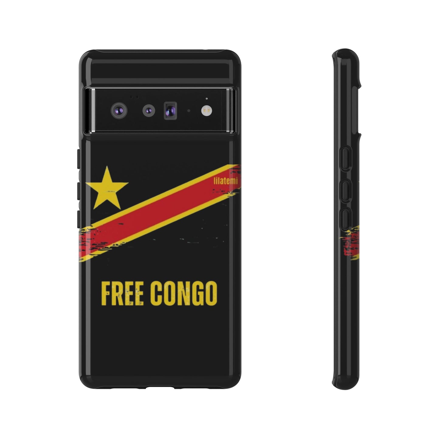Coque de téléphone – Design "FREE CONGO" (Compatible avec iPhone, Samsung, Google Pixel)