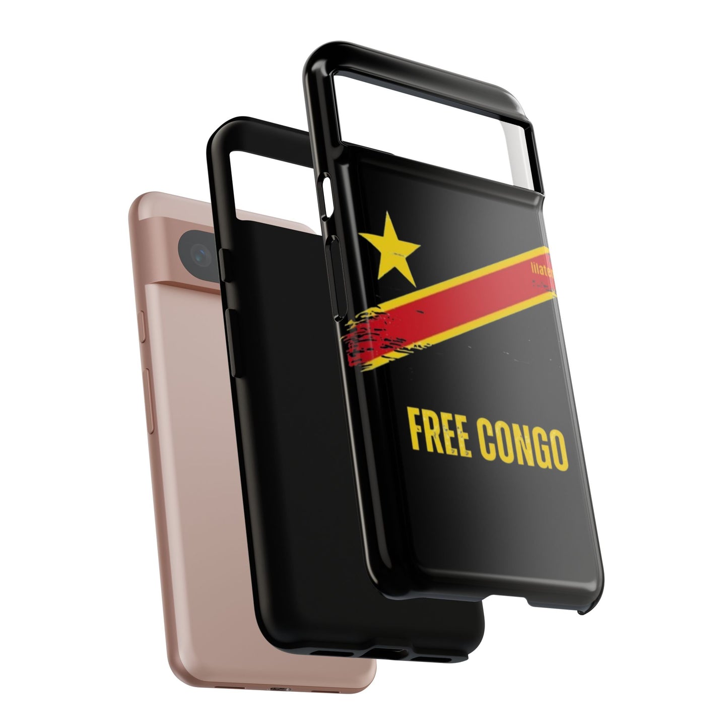 Coque de téléphone – Design "FREE CONGO" (Compatible avec iPhone, Samsung, Google Pixel)