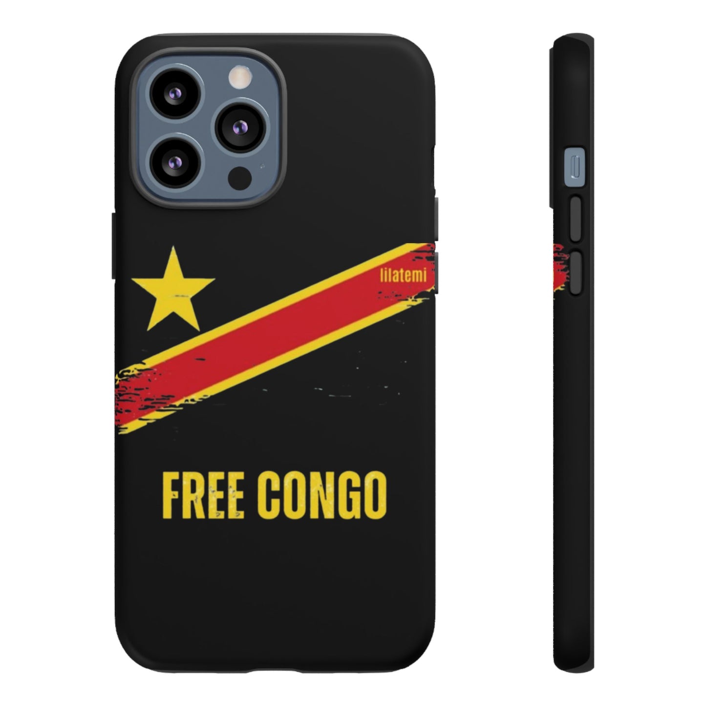 Coque de téléphone – Design "FREE CONGO" (Compatible avec iPhone, Samsung, Google Pixel)