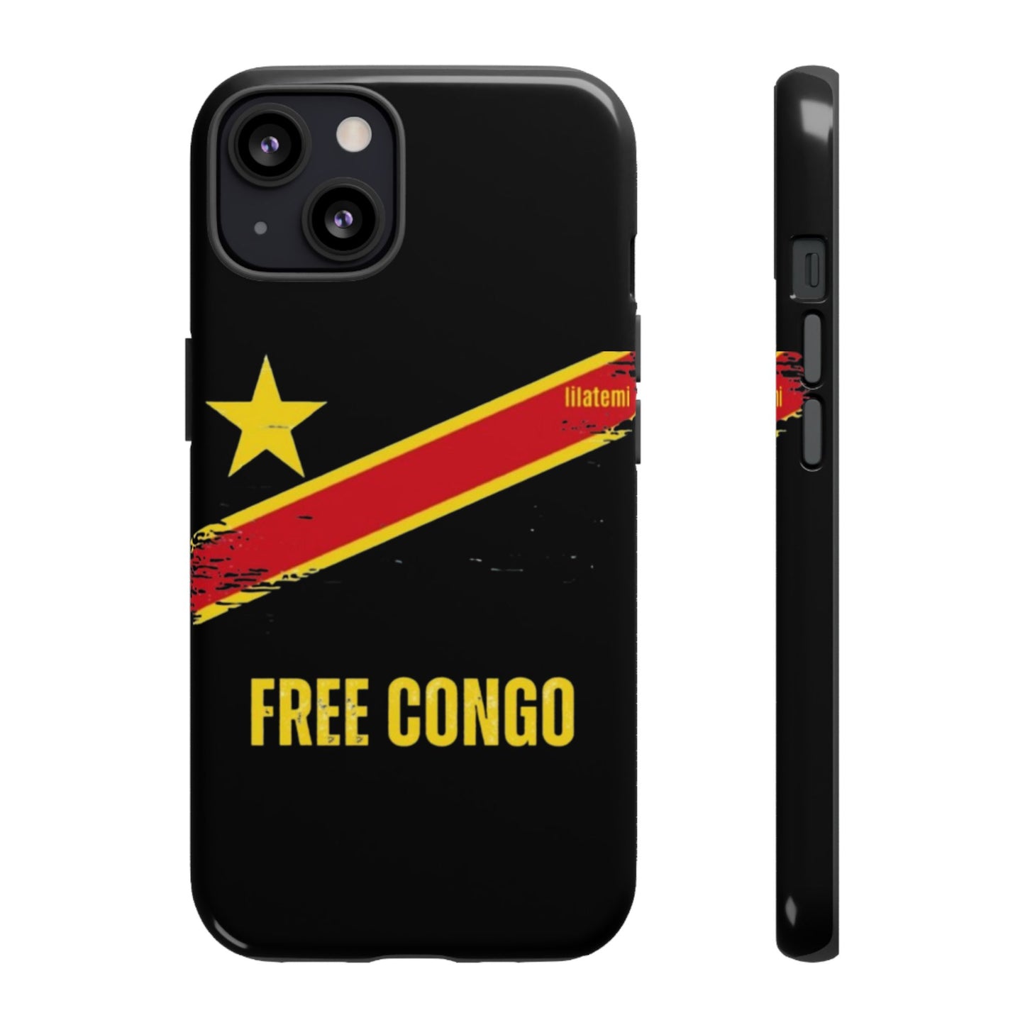 Coque de téléphone – Design "FREE CONGO" (Compatible avec iPhone, Samsung, Google Pixel)