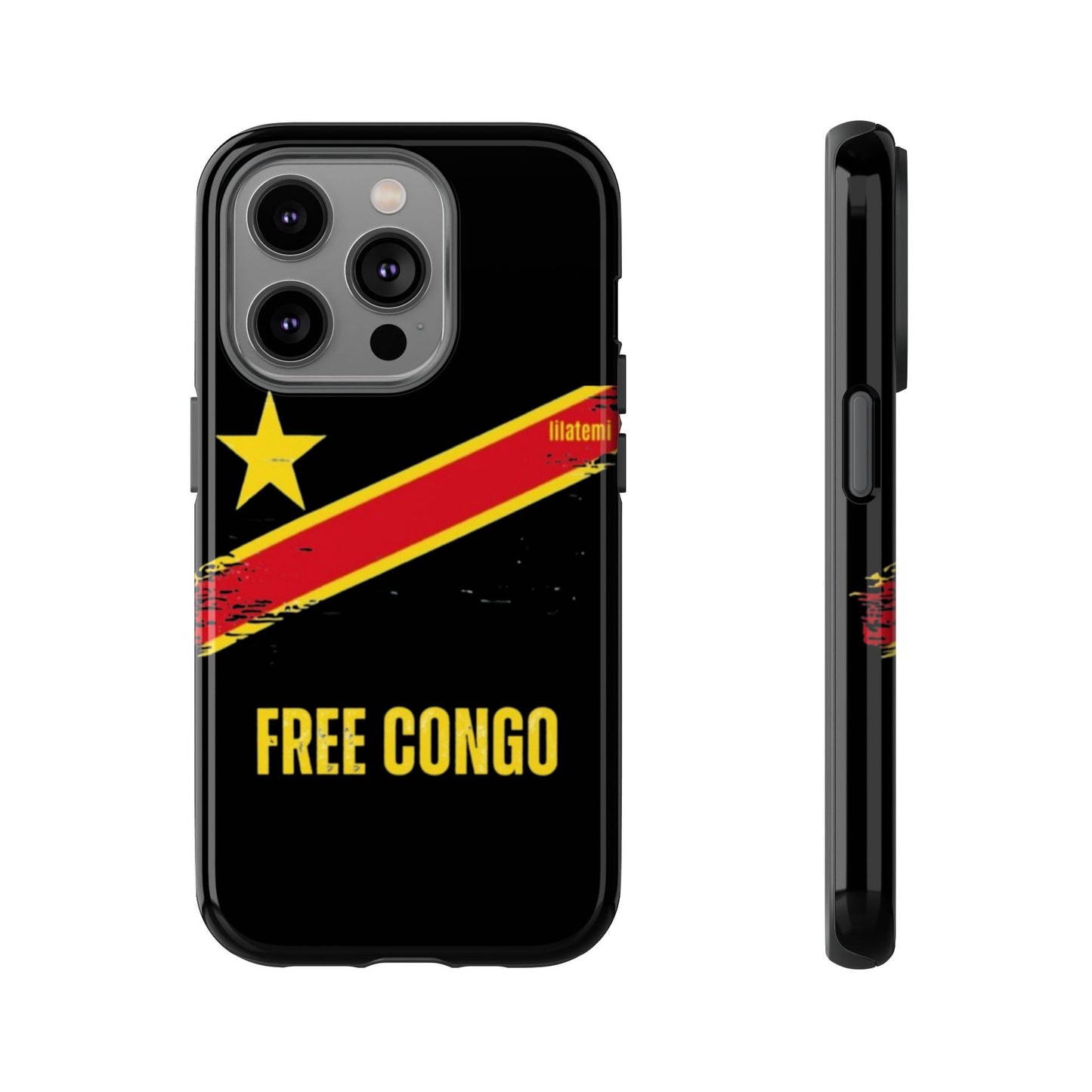 Coque de téléphone – Design "FREE CONGO" (Compatible avec iPhone, Samsung, Google Pixel)