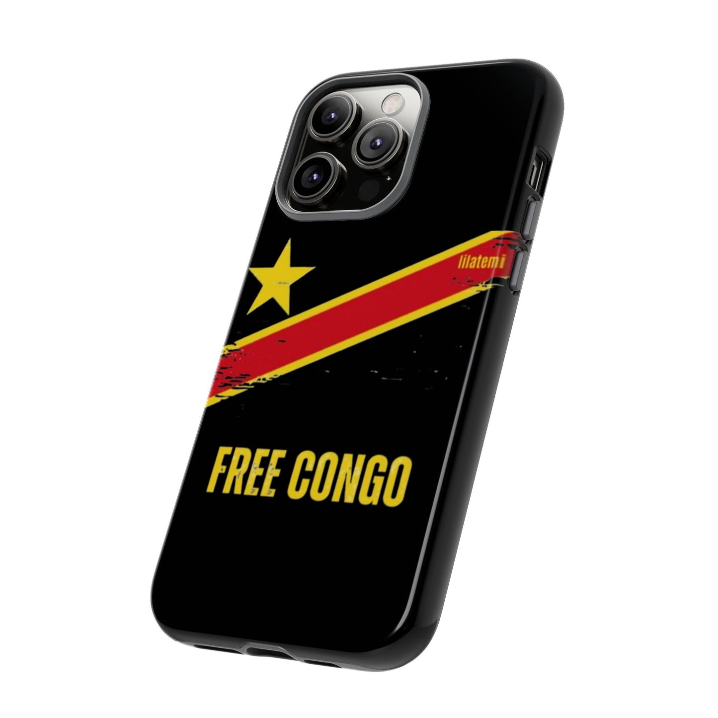 Coque de téléphone – Design "FREE CONGO" (Compatible avec iPhone, Samsung, Google Pixel)