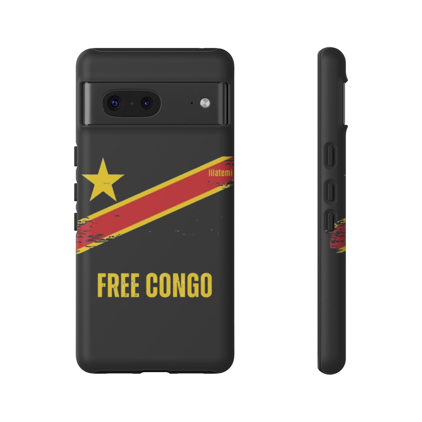 Coque de téléphone – Design "FREE CONGO" (Compatible avec iPhone, Samsung, Google Pixel)