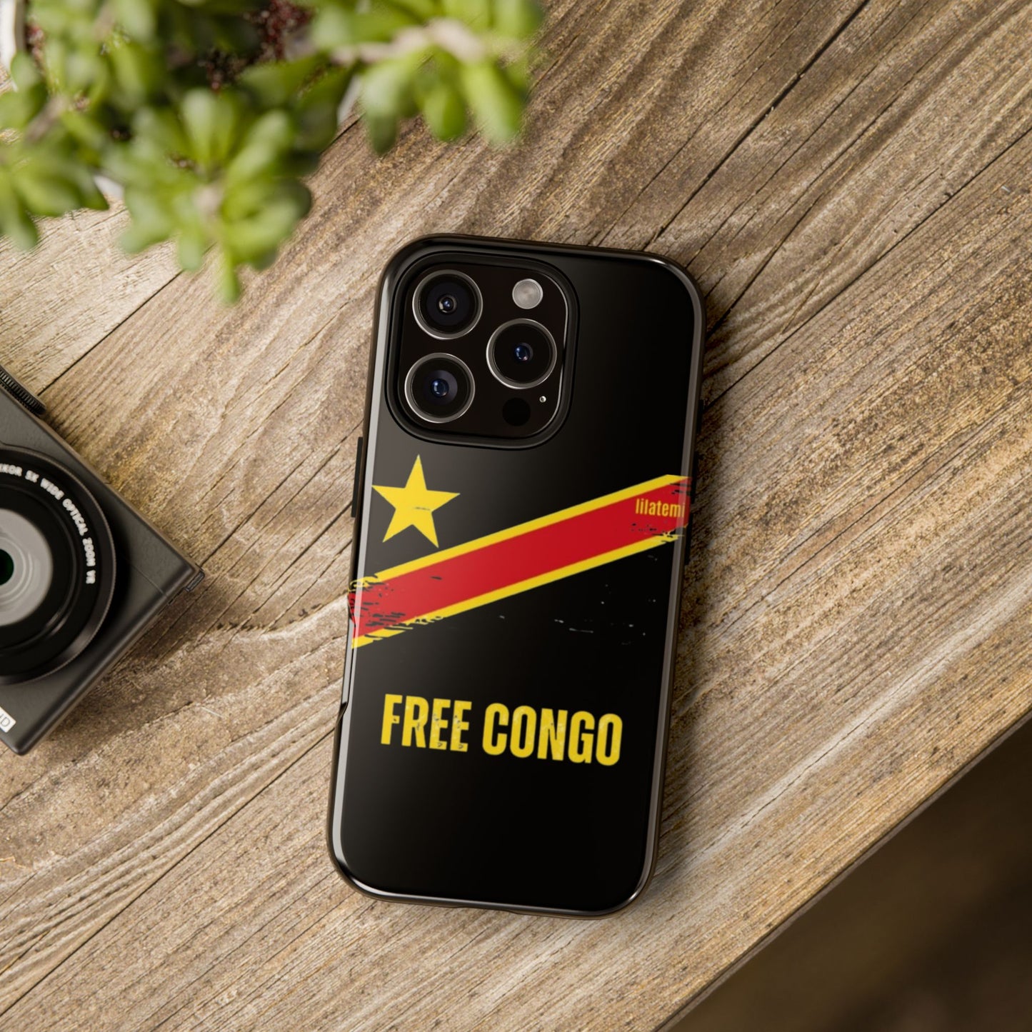 Coque de téléphone – Design "FREE CONGO" (Compatible avec iPhone, Samsung, Google Pixel)