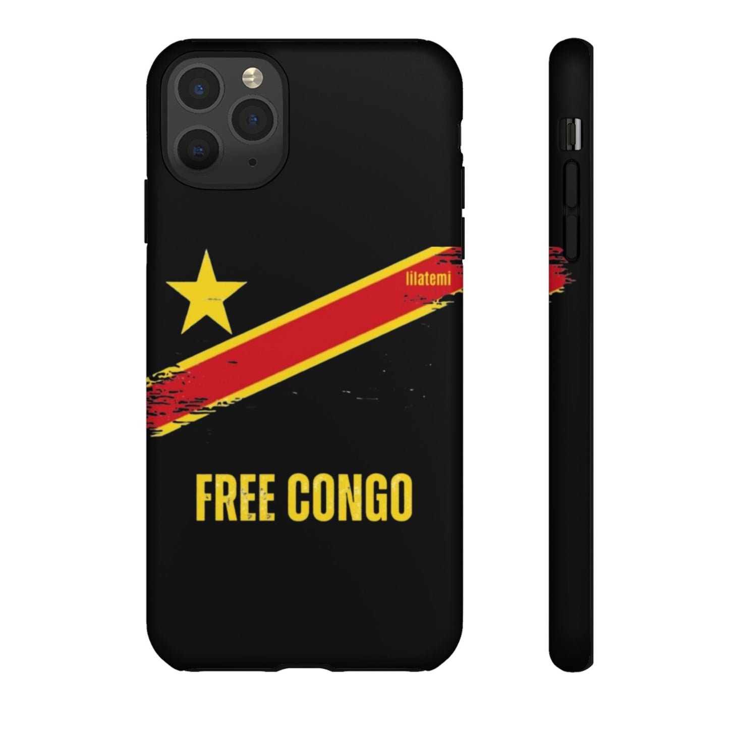 Coque de téléphone – Design "FREE CONGO" (Compatible avec iPhone, Samsung, Google Pixel)