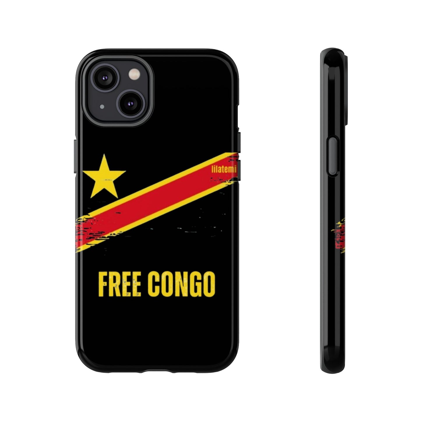 Coque de téléphone – Design "FREE CONGO" (Compatible avec iPhone, Samsung, Google Pixel)